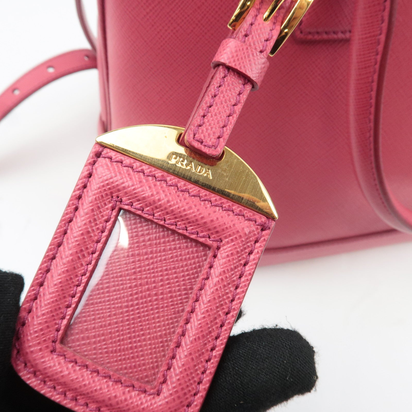 PRADA Saffiano 2Way Leather Handbag Pink BN2567