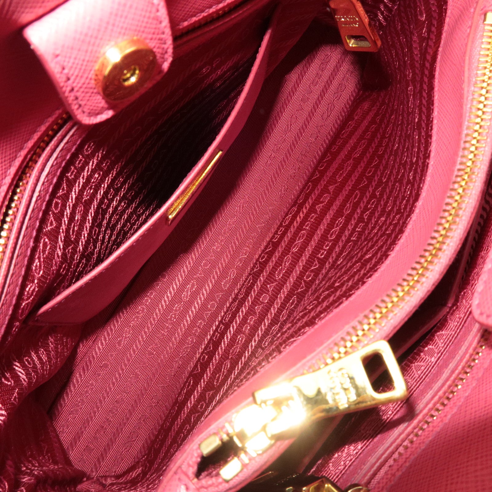 PRADA Saffiano 2Way Leather Handbag Pink BN2567