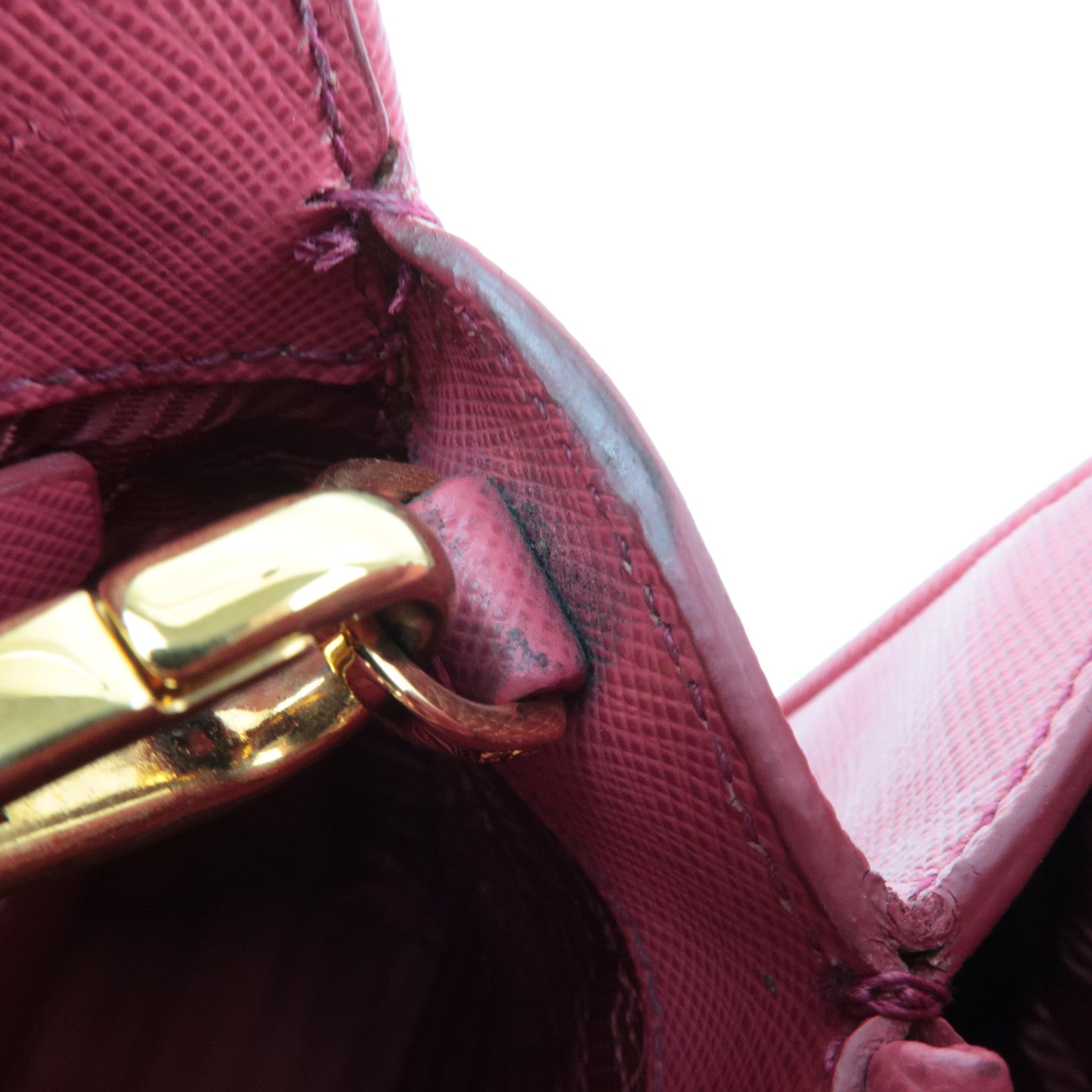 PRADA Saffiano 2Way Leather Handbag Pink BN2567