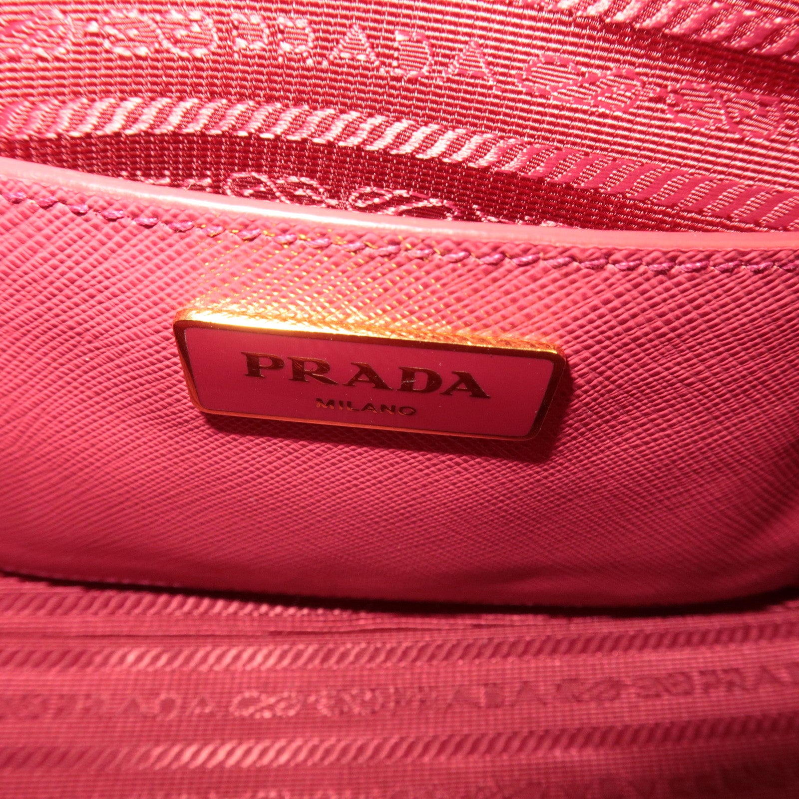 PRADA Saffiano 2Way Leather Handbag Pink BN2567