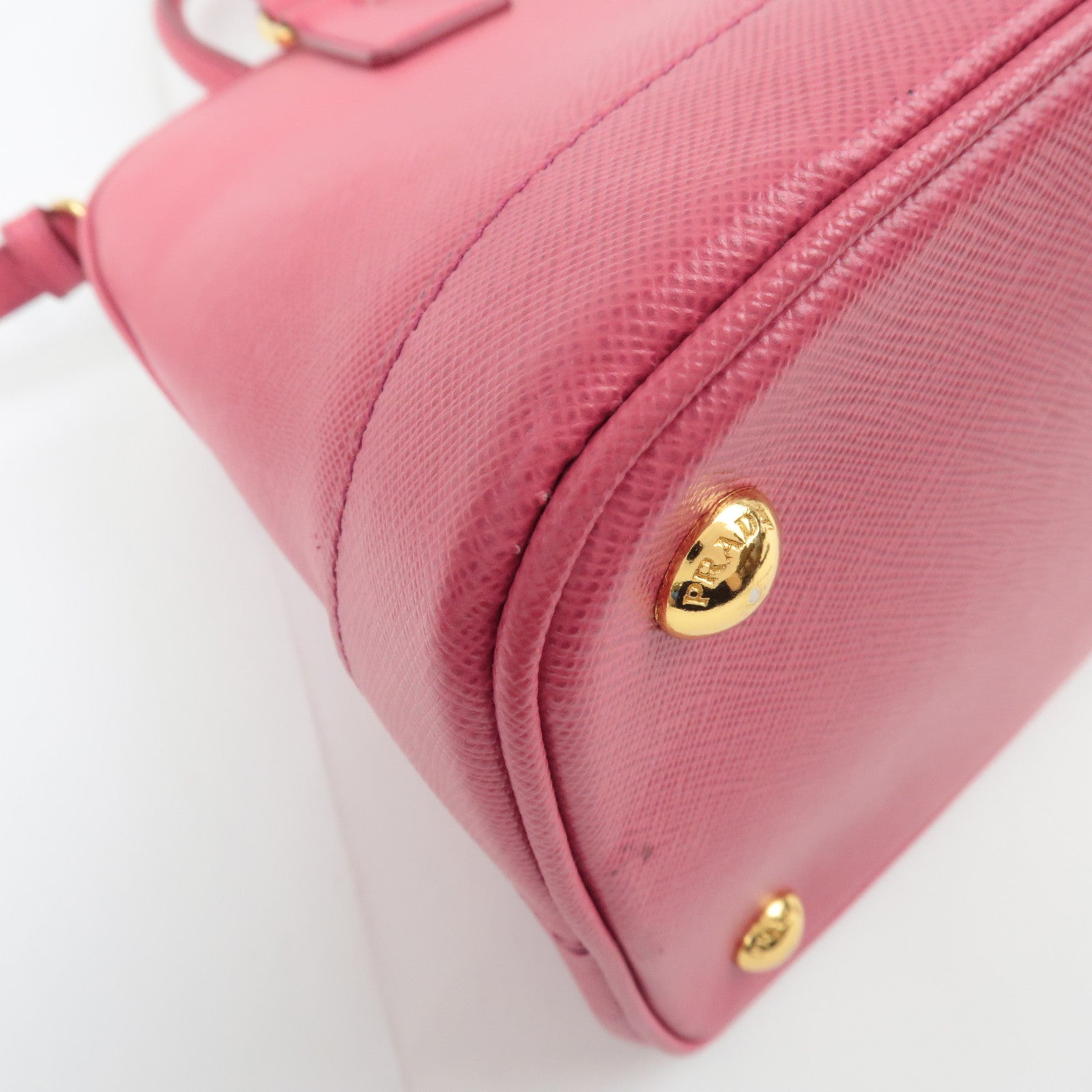 PRADA Saffiano 2Way Leather Handbag Pink BN2567