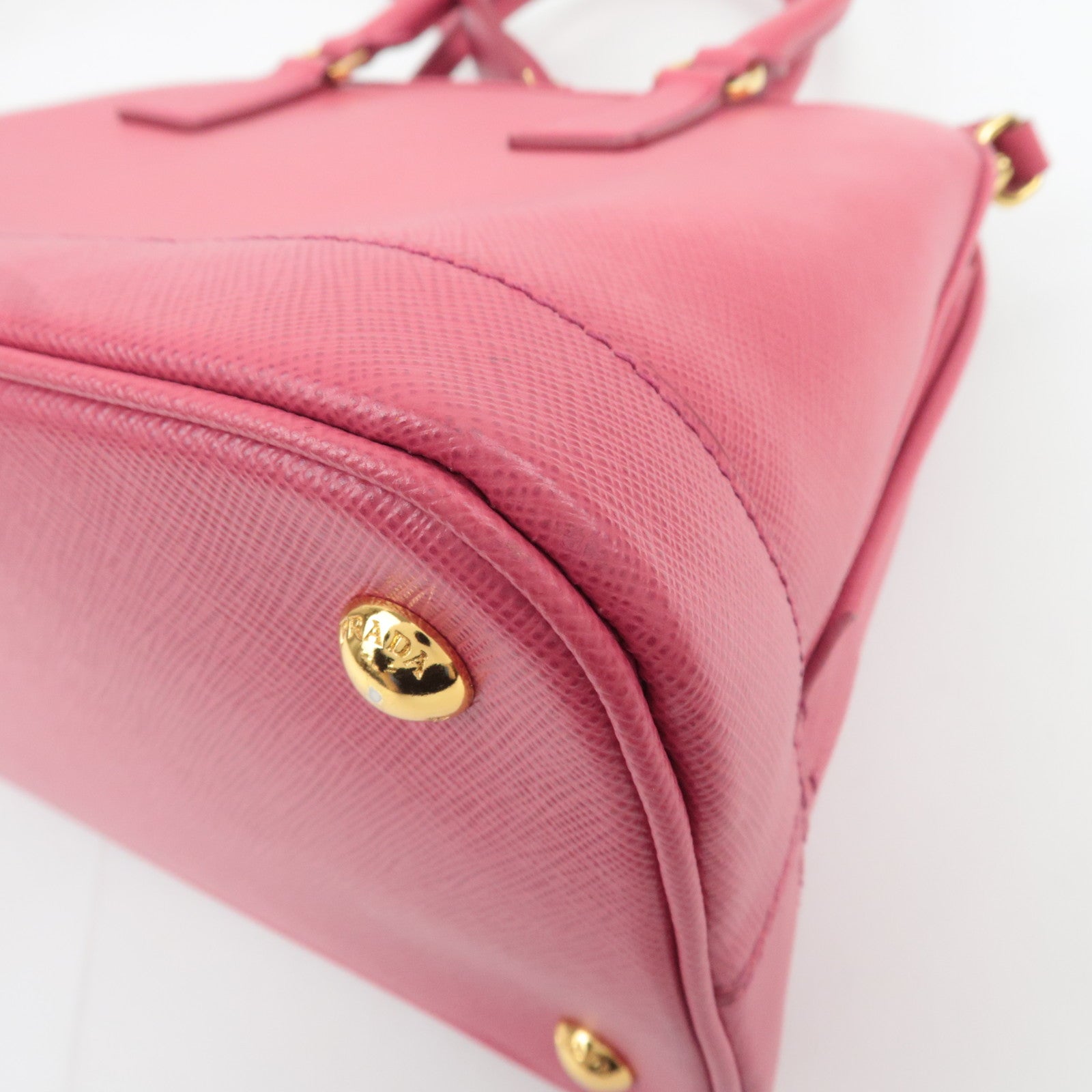 PRADA Saffiano 2Way Leather Handbag Pink BN2567