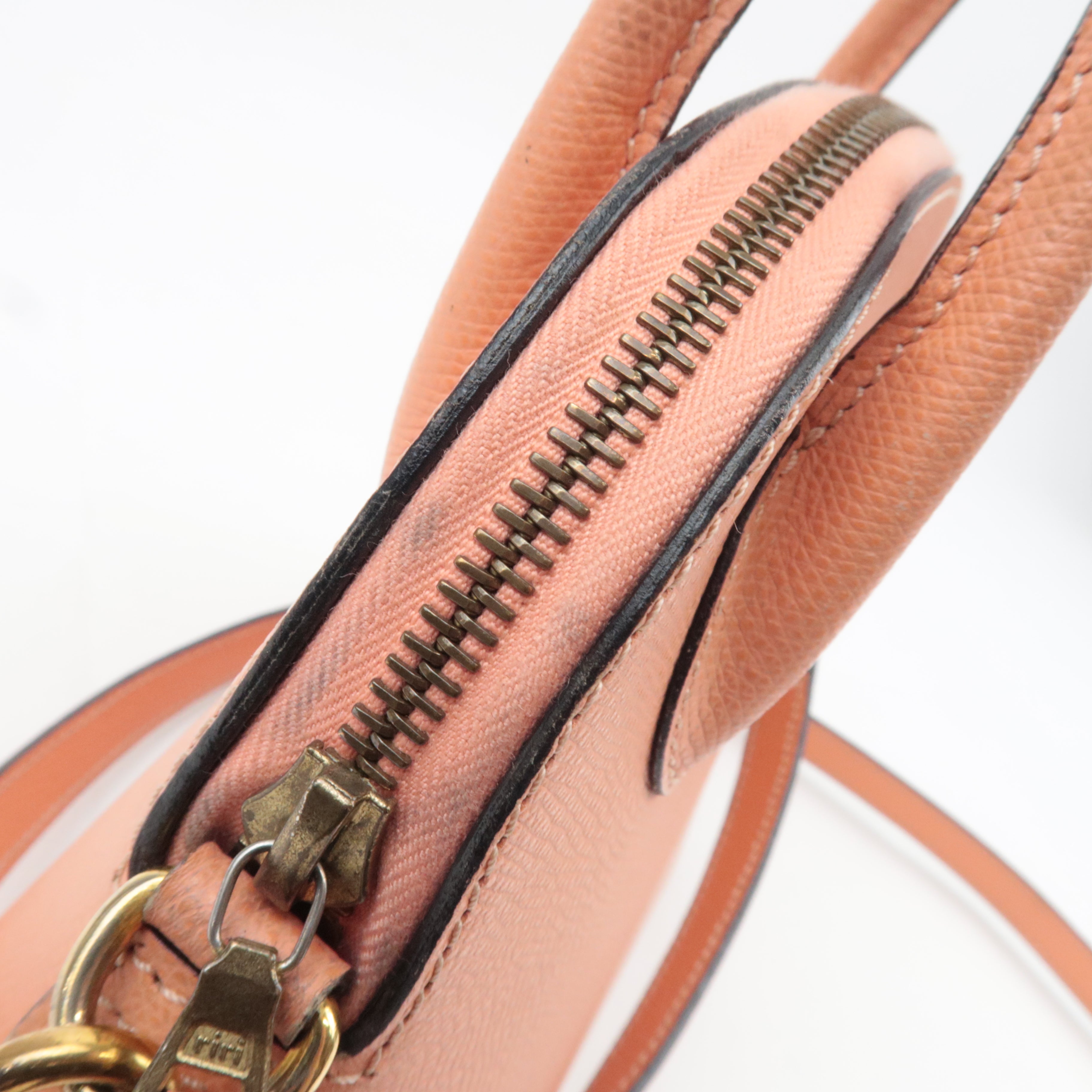 CELINE 2Way Leather Handbag Salmon Pink