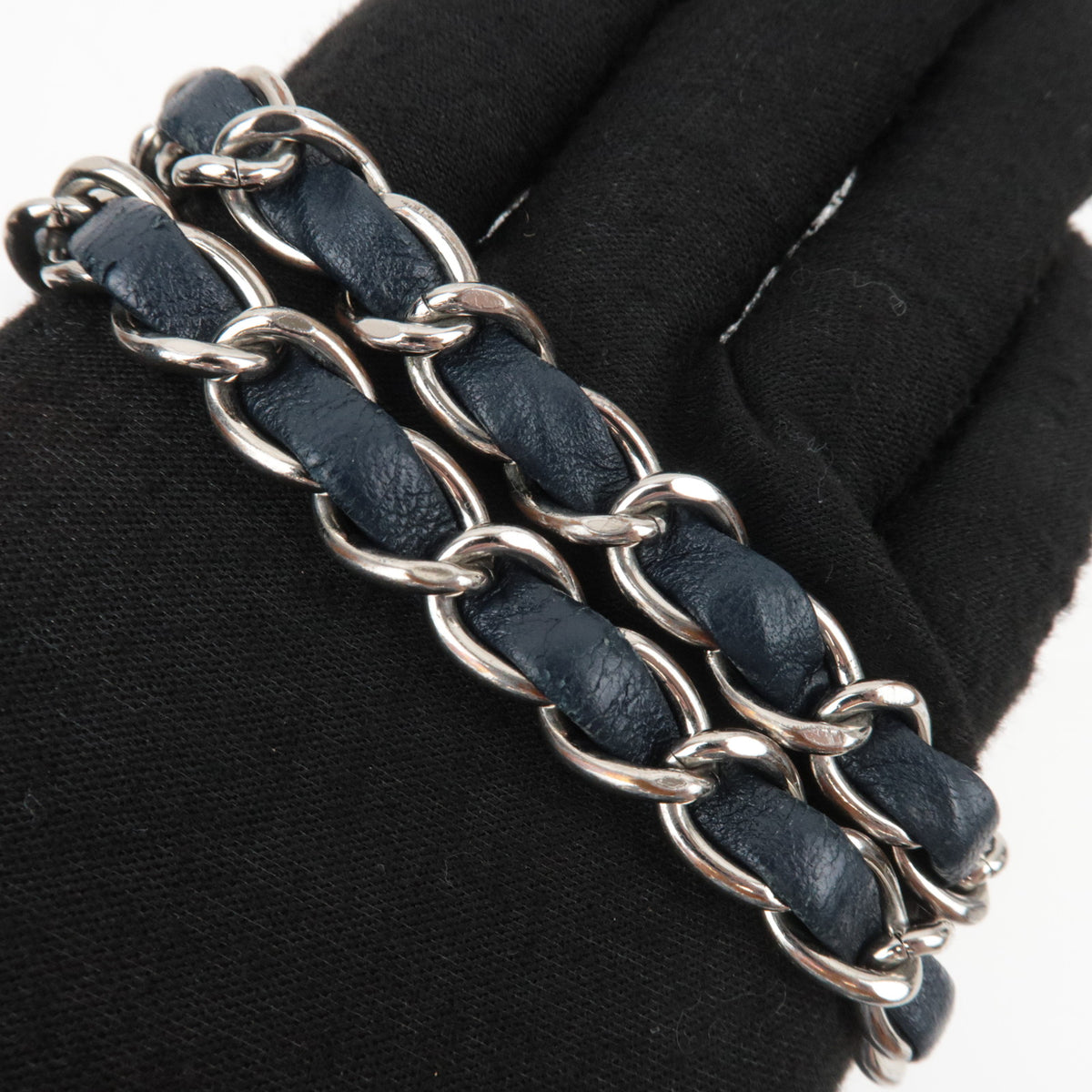 CHANEL Matelasse Flap Chain Shoulder Bag Lambskin Navy