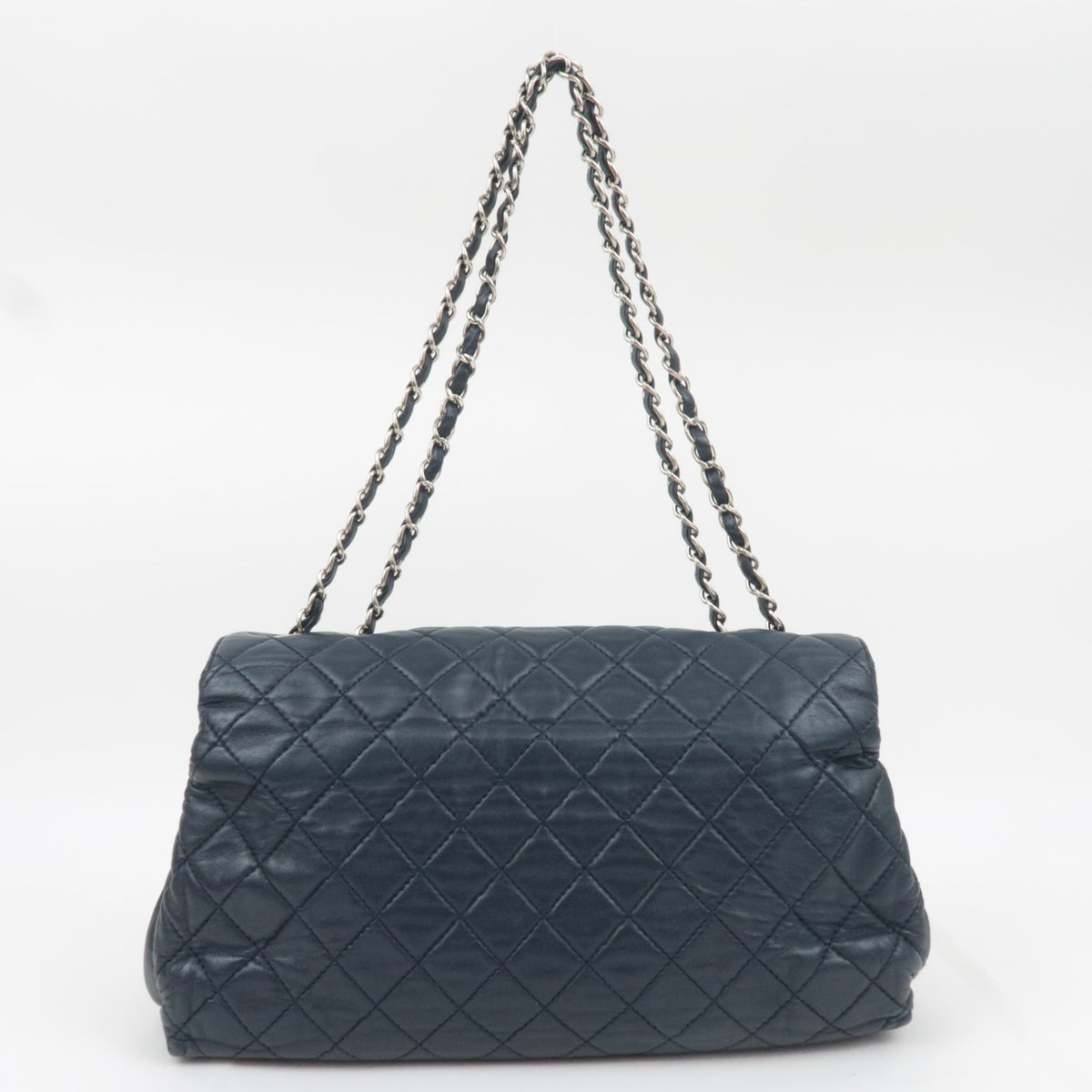 CHANEL Matelasse Flap Chain Shoulder Bag Lambskin Navy