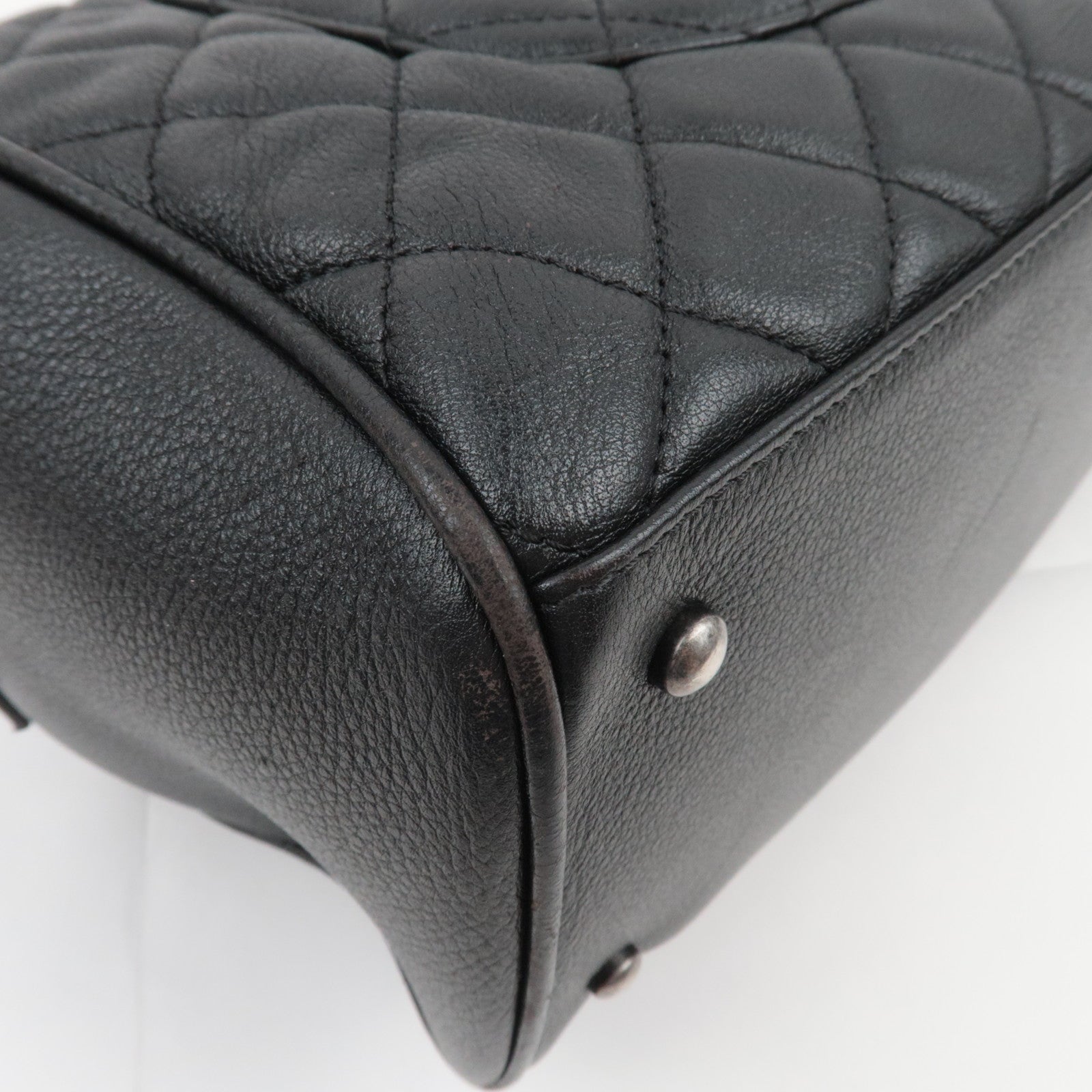 CHANEL Matelasse 2Way Leather Chain Shoulder Bag Black Mix HDW