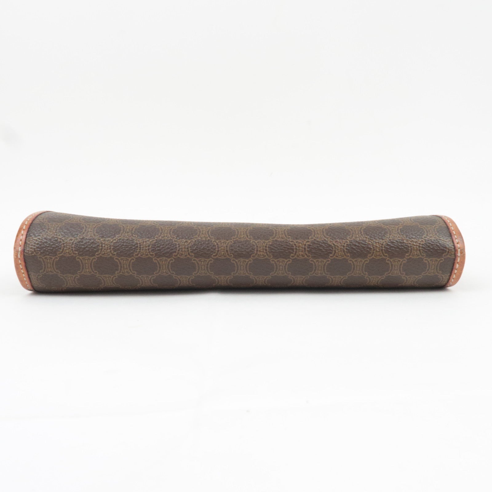 CELINE Macadam PVC Leather Clutch Bag Brown