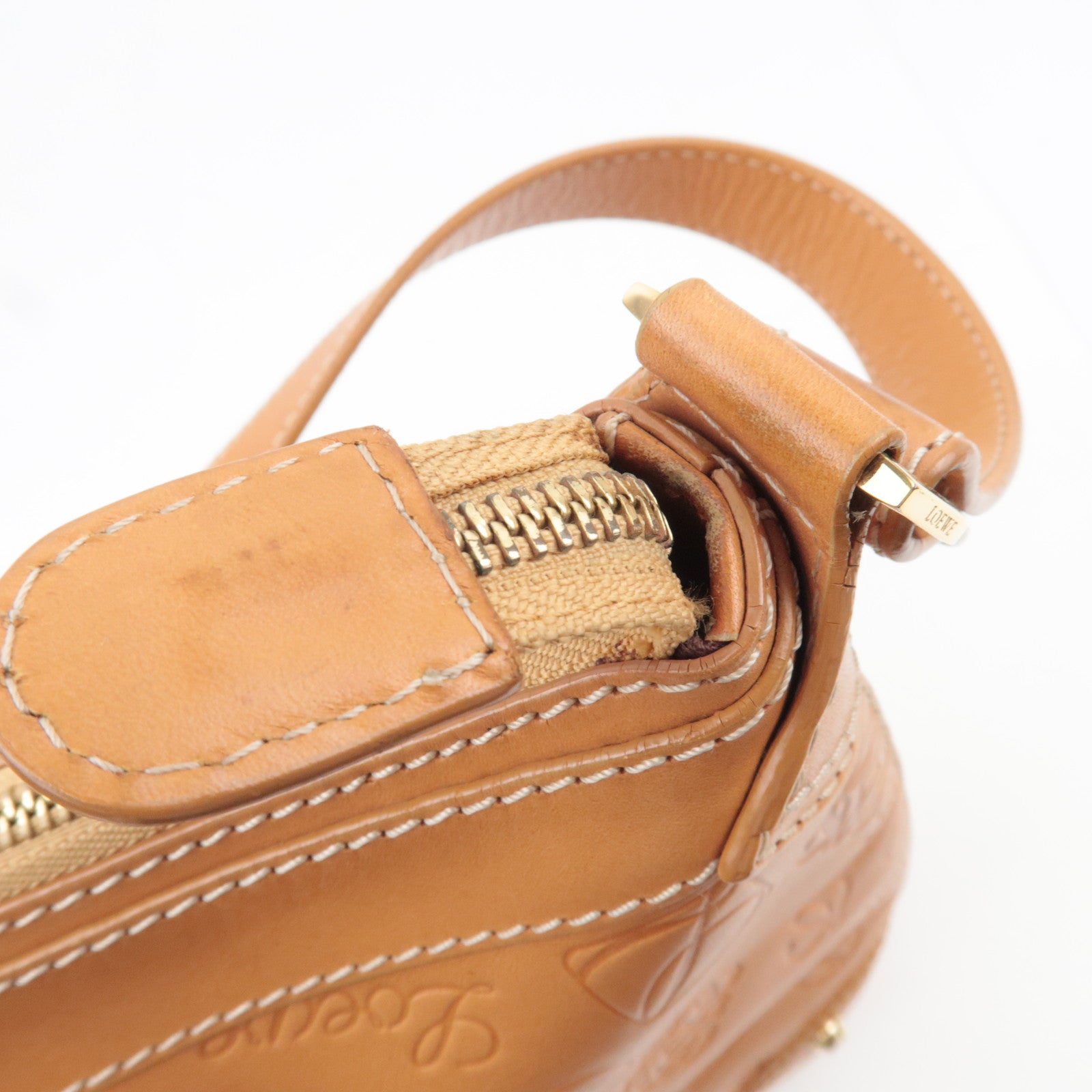 LOEWE 160 ANIVERSARIO Leather Shoulder Bag Brown