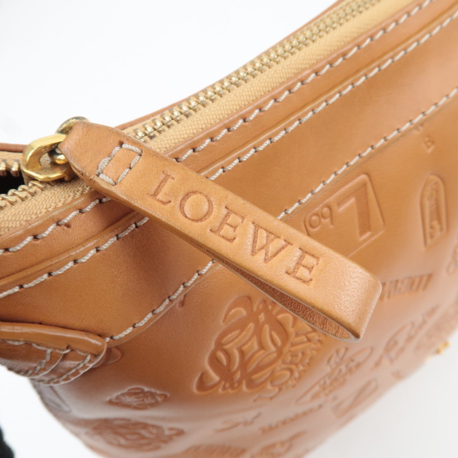 LOEWE 160 ANIVERSARIO Leather Shoulder Bag Brown