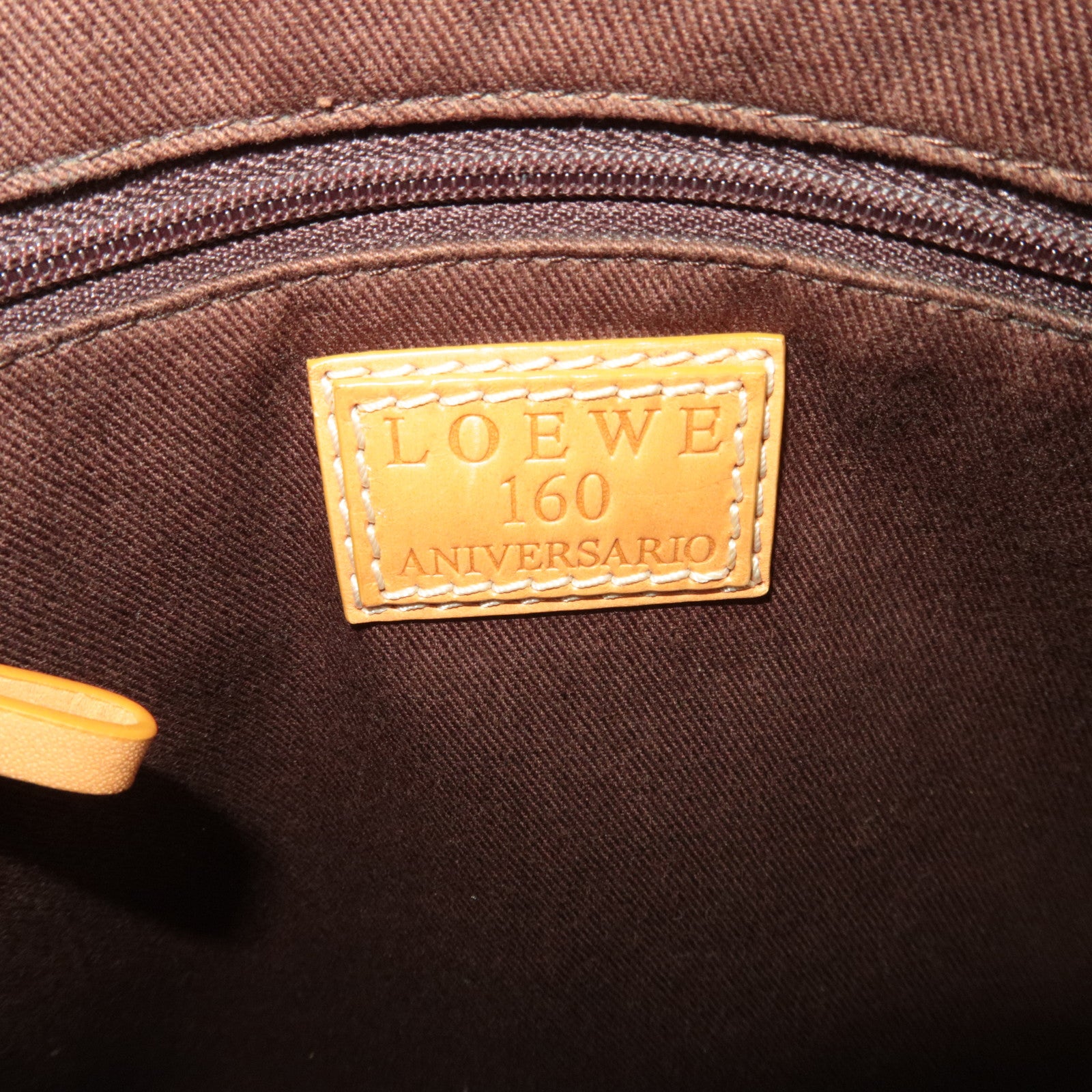LOEWE 160 ANIVERSARIO Leather Shoulder Bag Brown