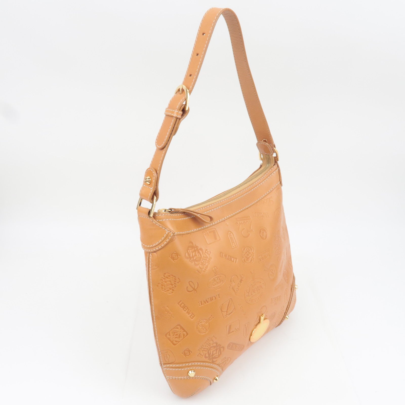 LOEWE 160 ANIVERSARIO Leather Shoulder Bag Brown