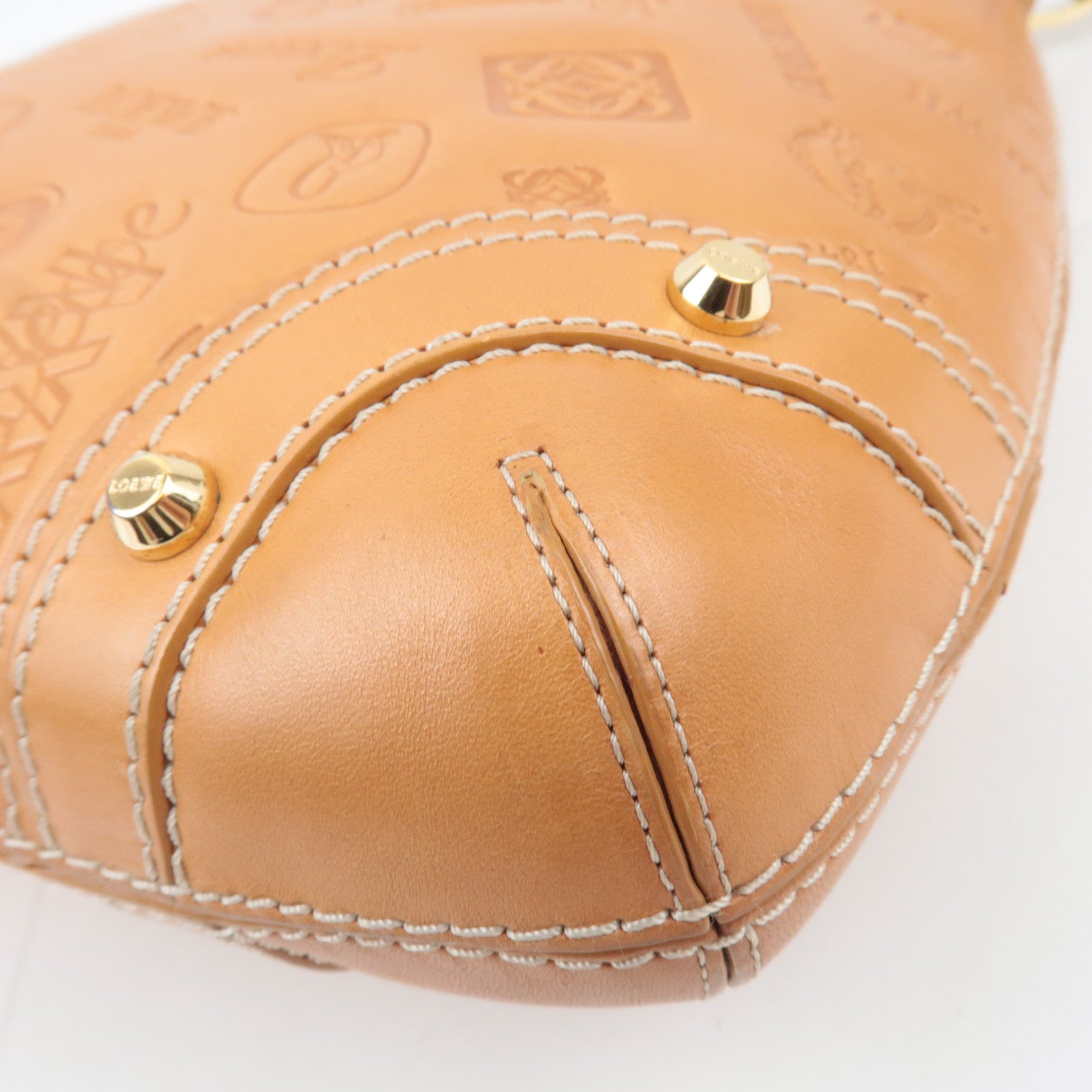 LOEWE 160 ANIVERSARIO Leather Shoulder Bag Brown