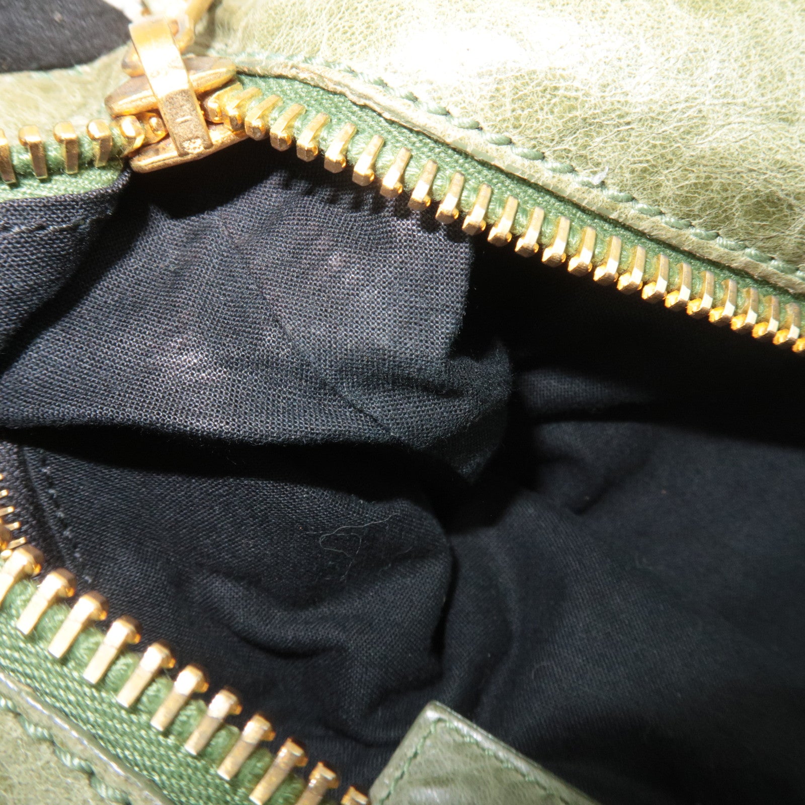 BALENCIAGA The Giant Brief Leather Handbag Green 173085