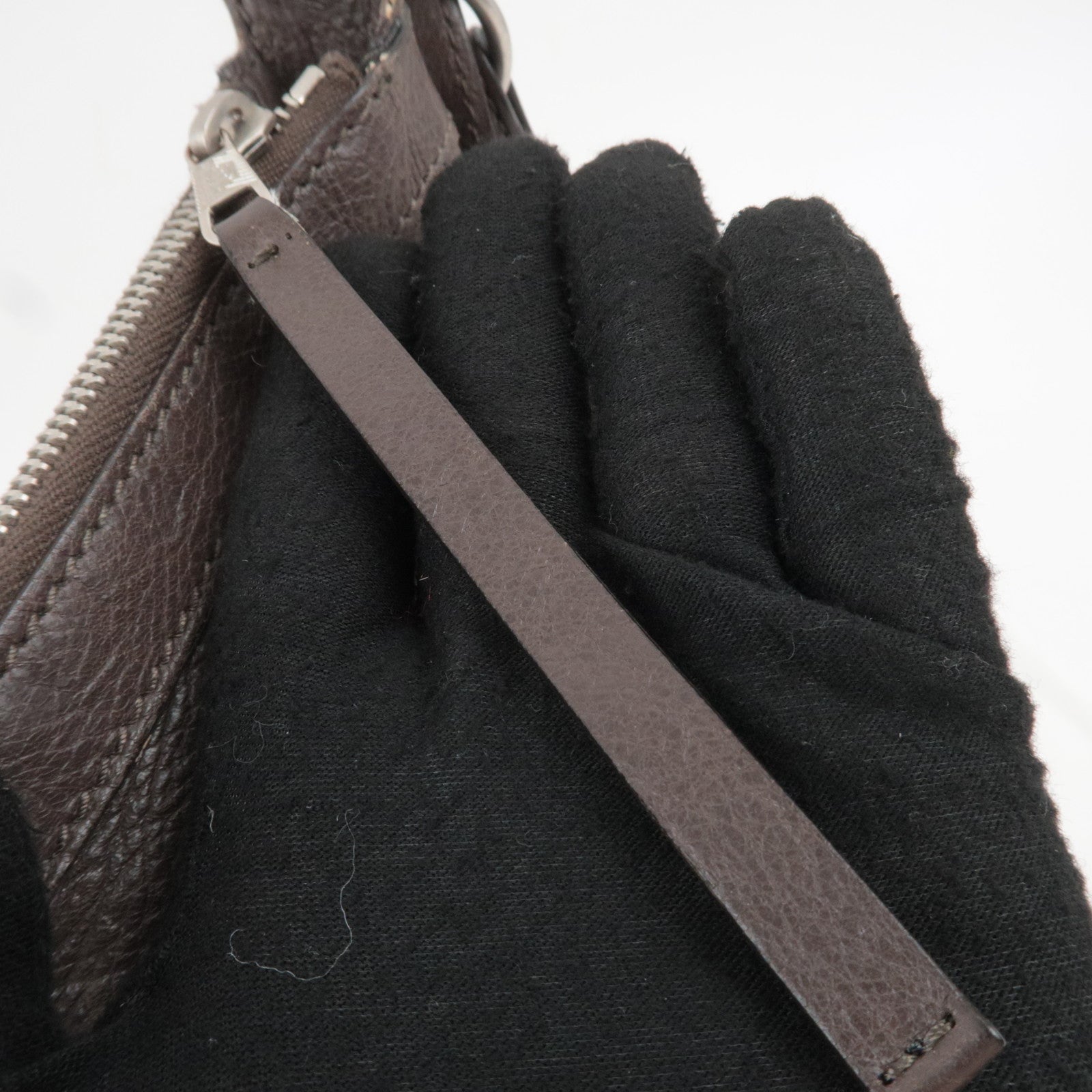 BALENCIAGA The Day Leather Shoulder Bag Gray 272409