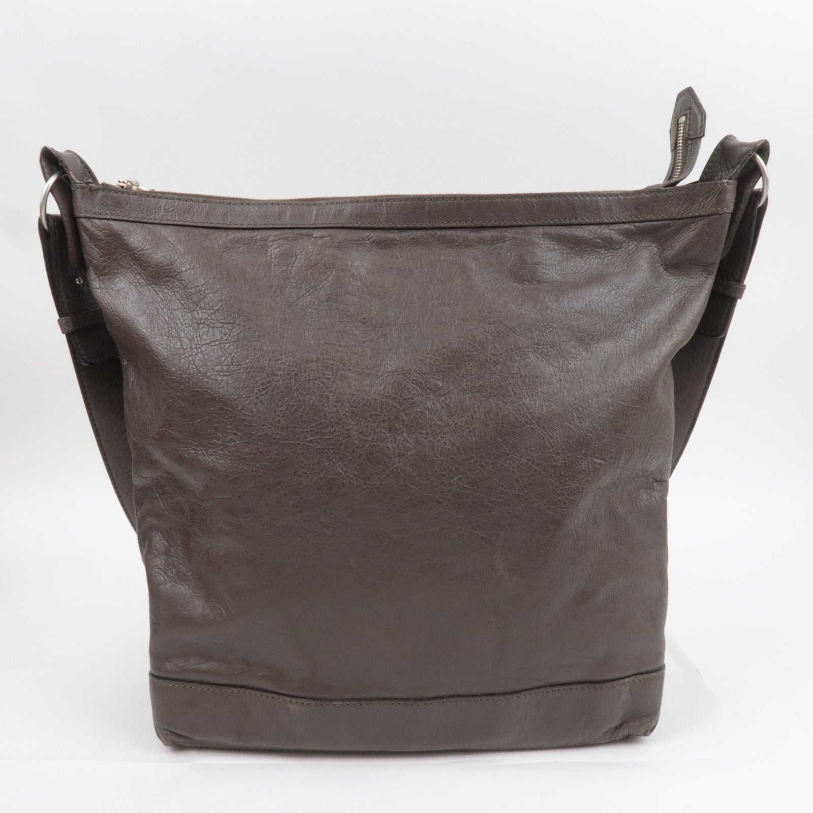 BALENCIAGA The Day Leather Shoulder Bag Gray 272409