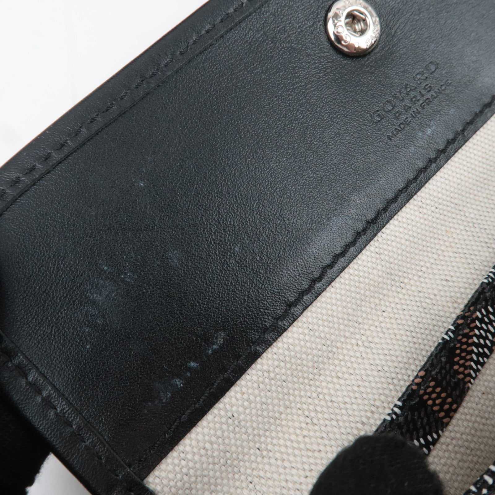 GOYARD Herringbone Saint Louis PM PVC Leather Tote Bag Black
