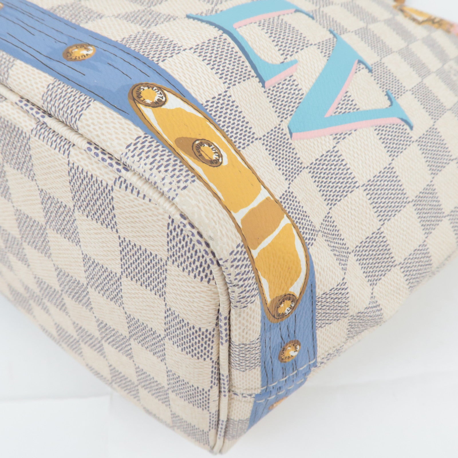 Louis Vuitton Summer Trunk Damier Azur Neverfull MM Tote Bag N41065