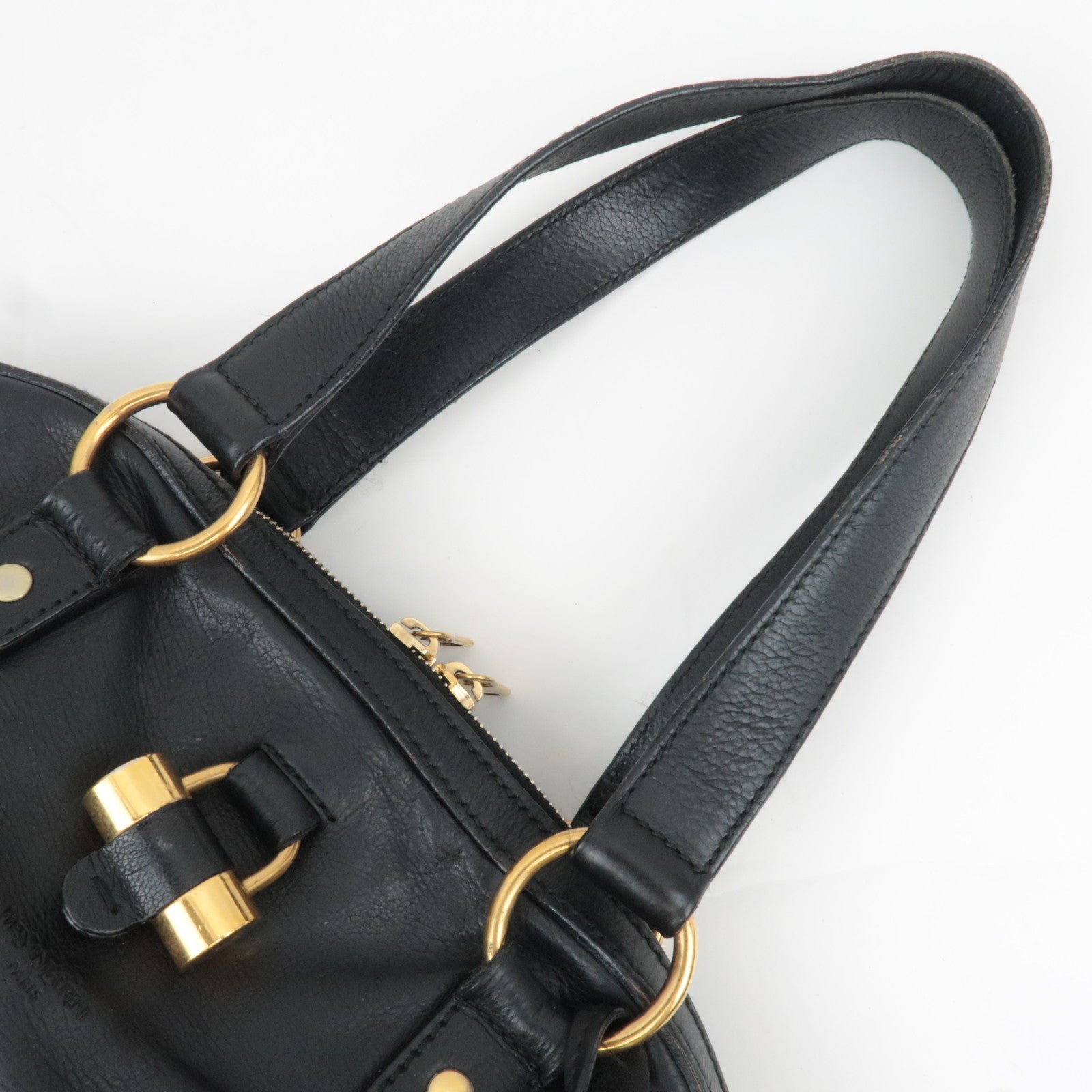 SAINT LAURENT YSL Muse Leather Handbag Black 156464