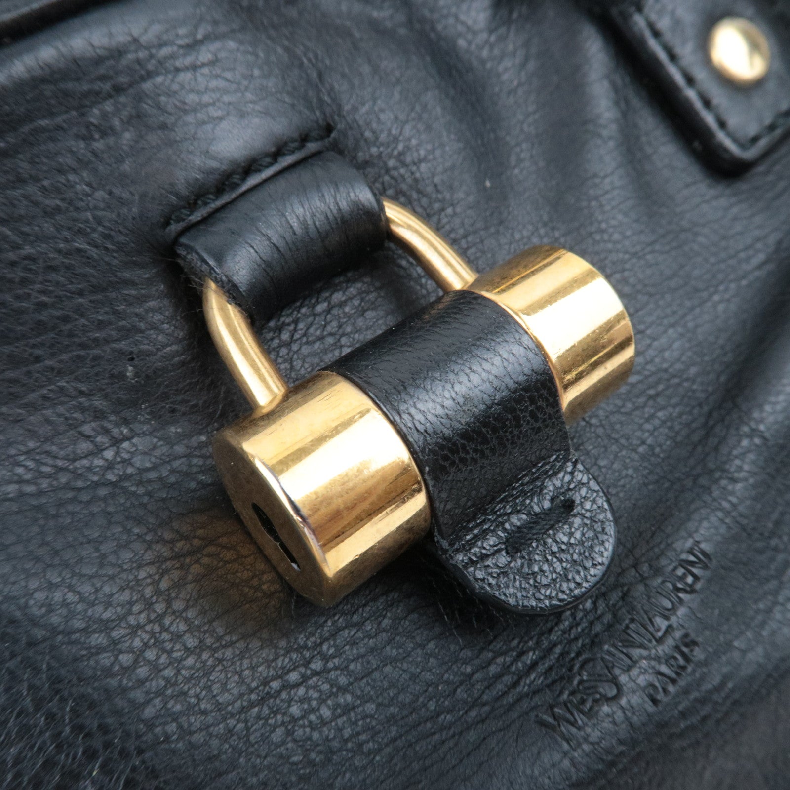 SAINT LAURENT YSL Muse Leather Handbag Black 156464