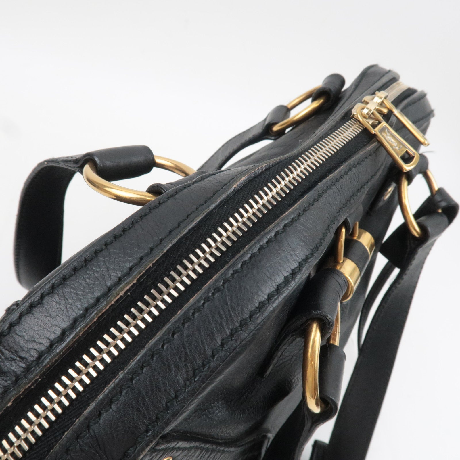 SAINT LAURENT YSL Muse Leather Handbag Black 156464