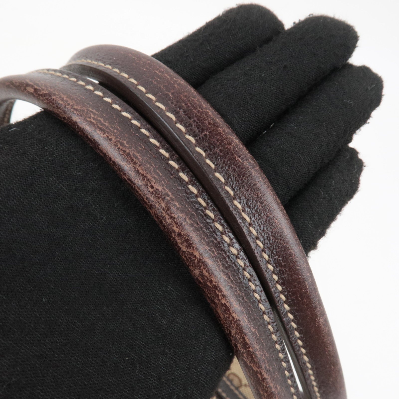GUCCI Princy Sherry GG Canvas Shoulder Bag Leather Brown 161720