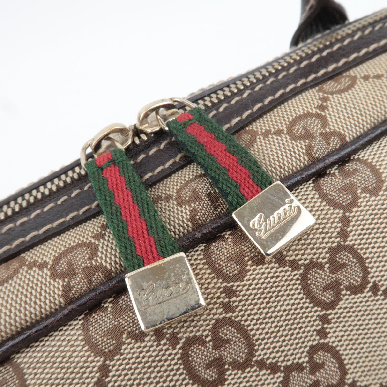 GUCCI Princy Sherry GG Canvas Shoulder Bag Leather Brown 161720