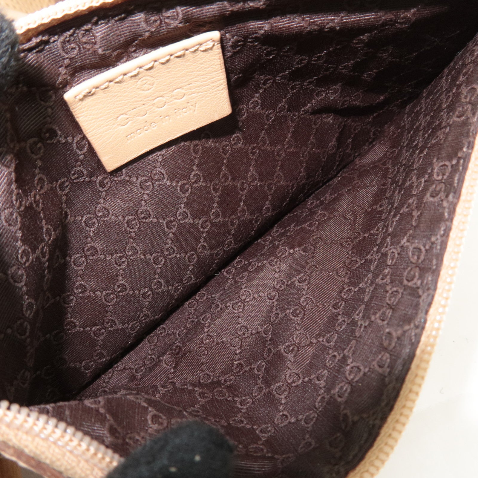 GUCCI Jackie Mesh Leather Shoulder Bag Beige 01719