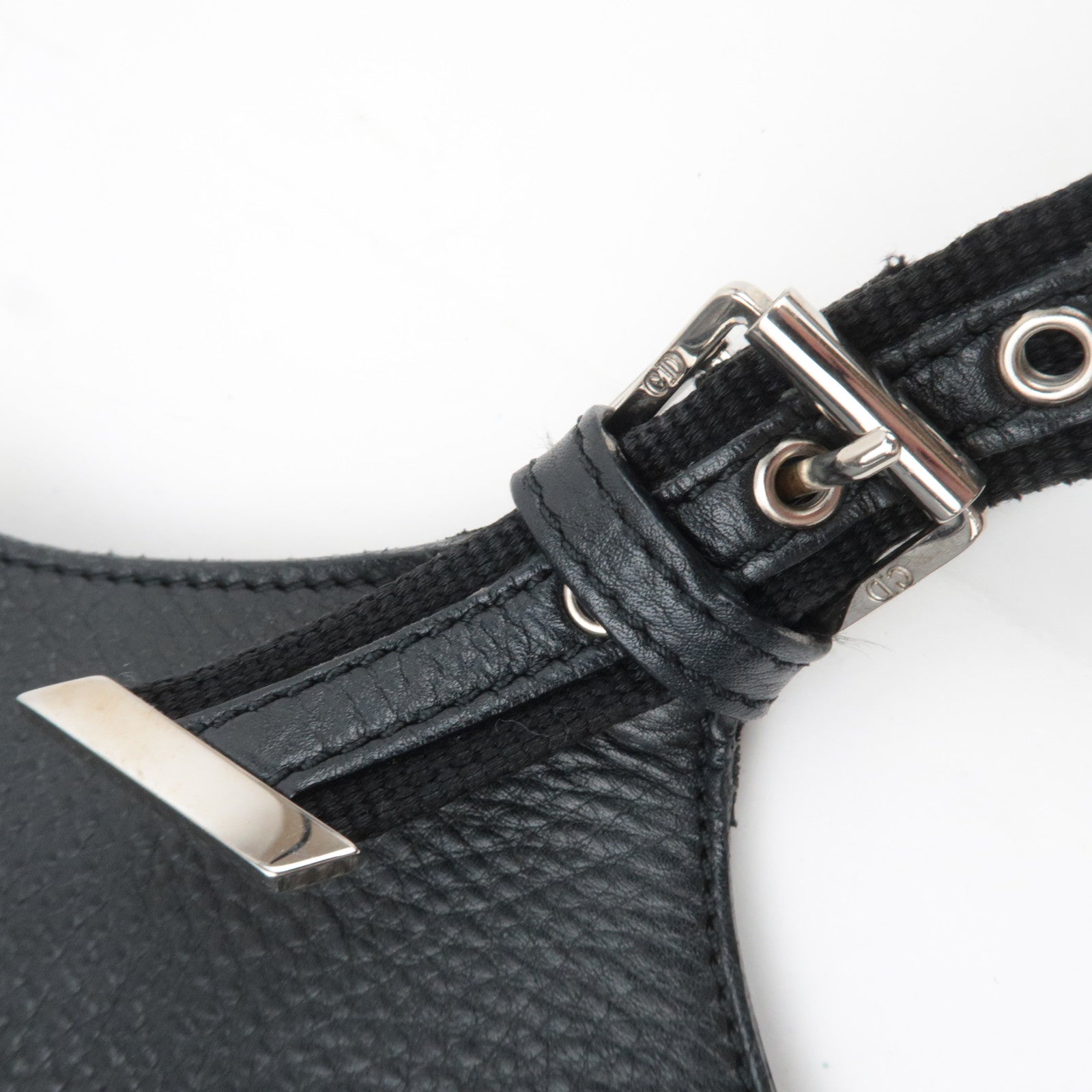 Christian Dior Street Chic Trotter Canvas Leather Handbag Black