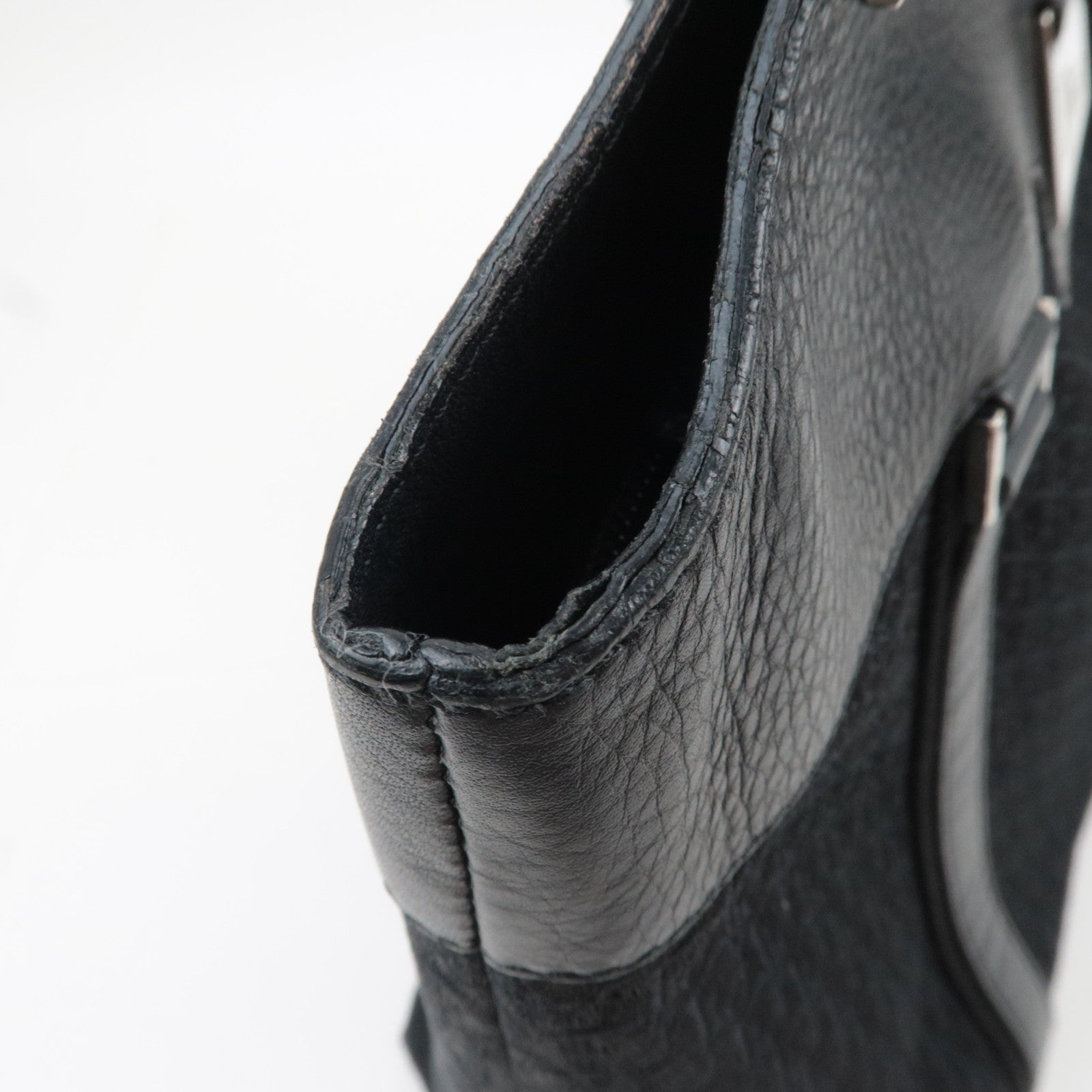 Christian Dior Street Chic Trotter Canvas Leather Handbag Black