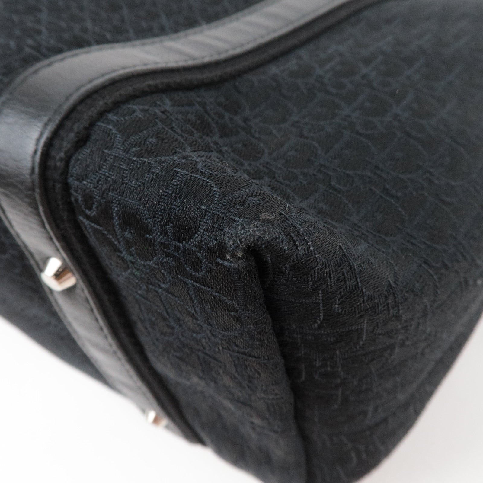 Christian Dior Street Chic Trotter Canvas Leather Handbag Black