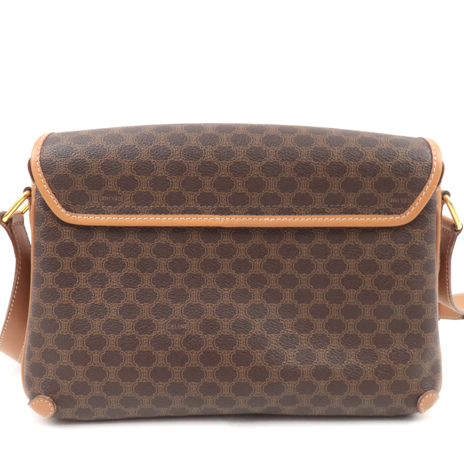CELINE Macadam PVC Leather Shoulder Bag Brown