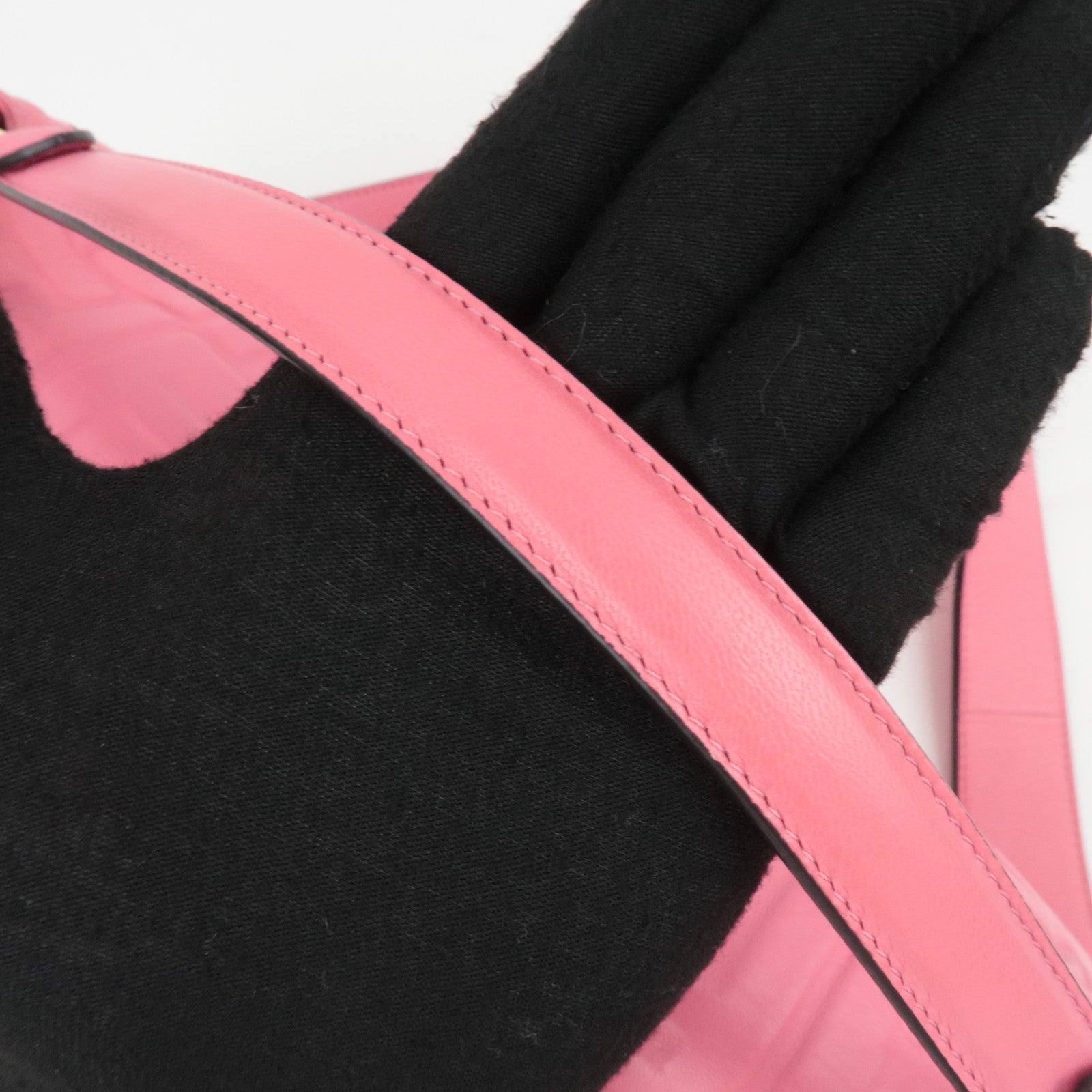 FENDI Zucca Mamma Baguette Large 2Way Leather Shoulder Bag Pink 8BR771