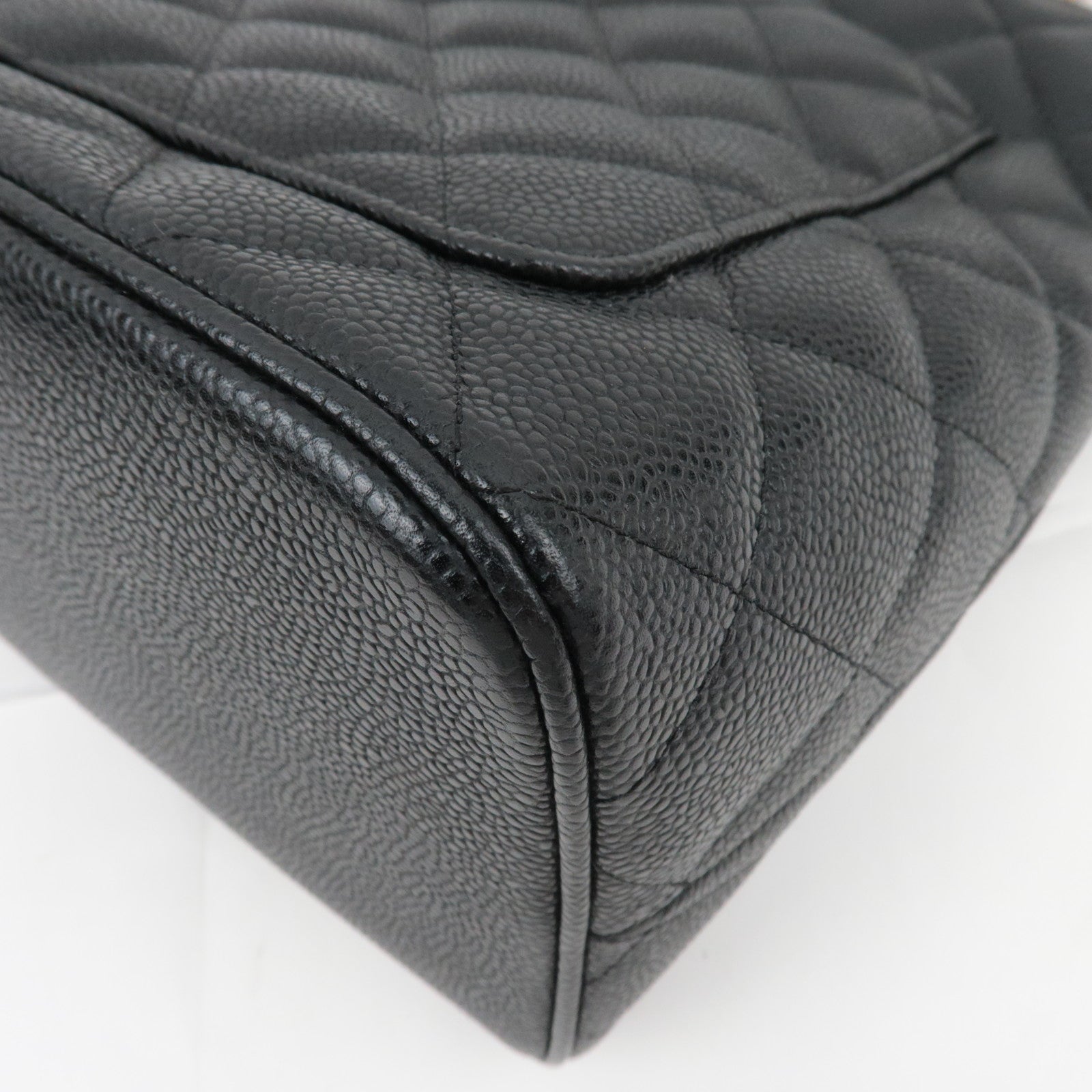 CHANEL Medallion Tote Caviarskin Black Gold HDW A01804