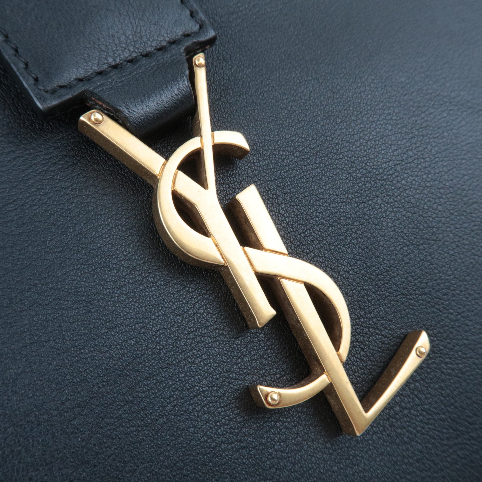 SAINT LAURENT Downtown Cabas 2Way Suede Handbag Black 436832