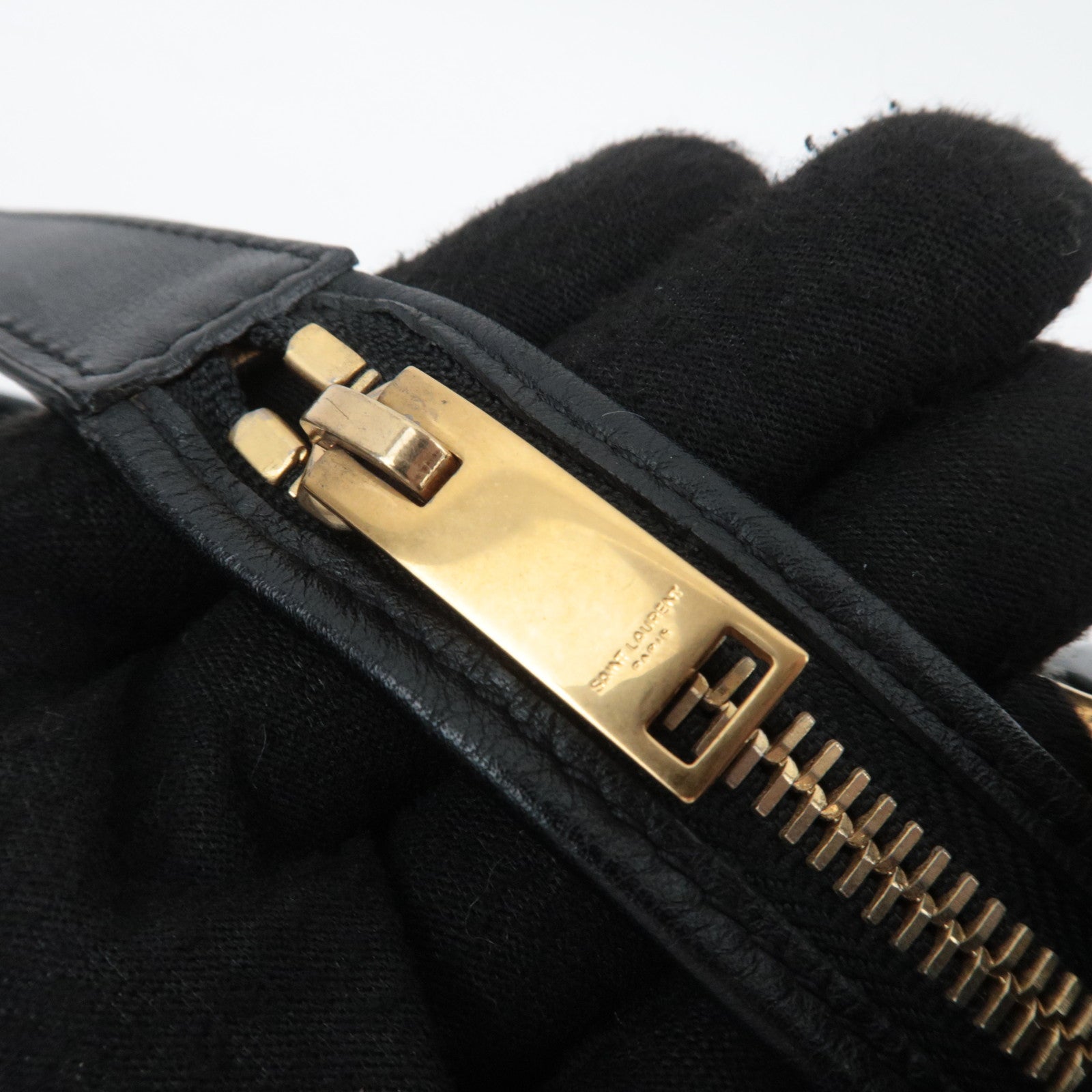 SAINT LAURENT Downtown Cabas 2Way Suede Handbag Black 436832