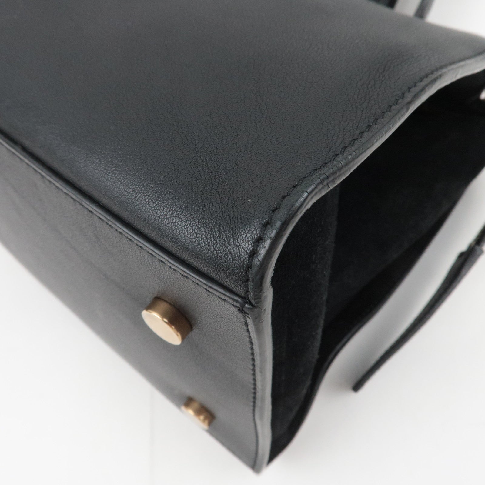 SAINT LAURENT Downtown Cabas 2Way Suede Handbag Black 436832