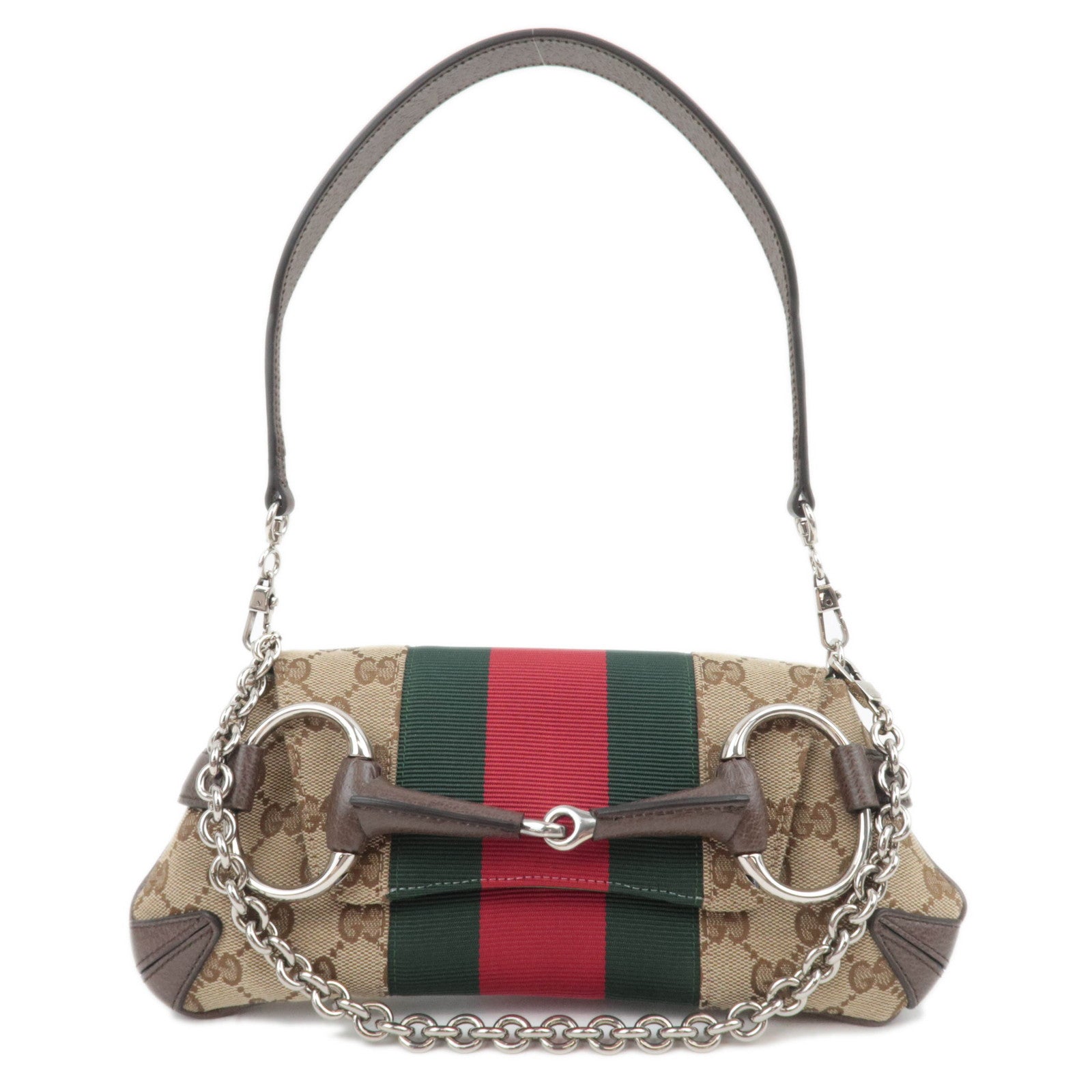 GUCCI Sherry Horsebit Small 2Way Chain Shoulder Bag Brown 76433989389