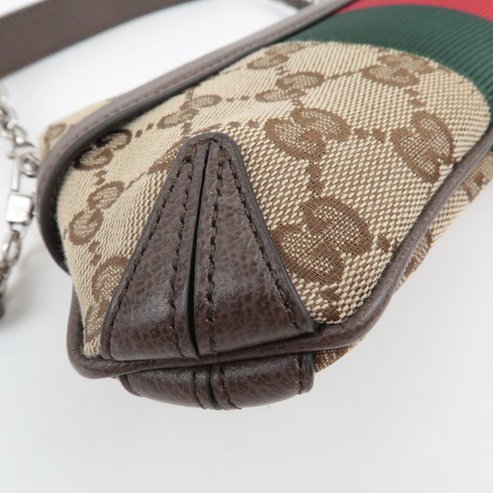 GUCCI Sherry Horsebit Small 2Way Chain Shoulder Bag Brown 764339
