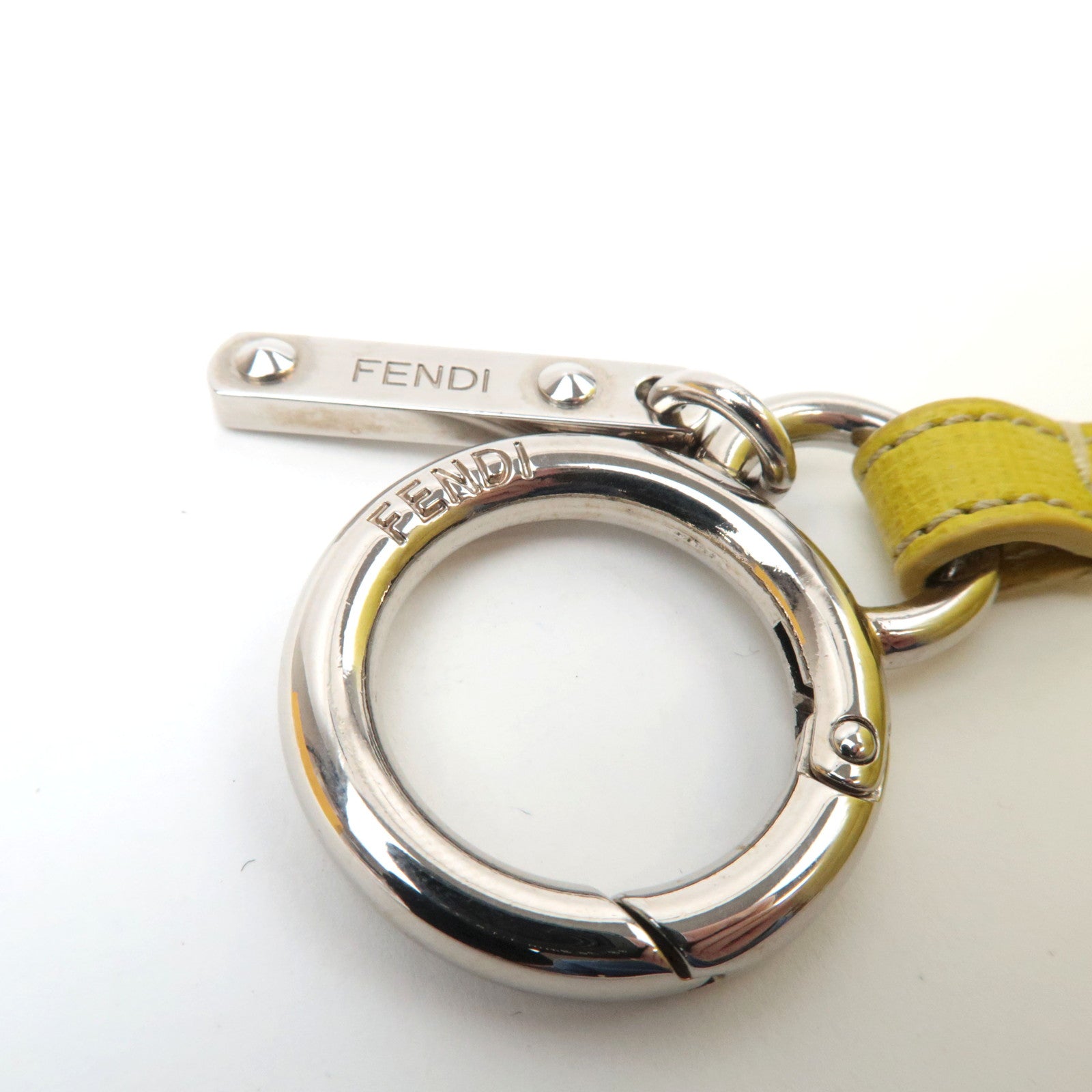 FENDI Pom Pom Charm Fur Bag Charm Yellow 7AR259