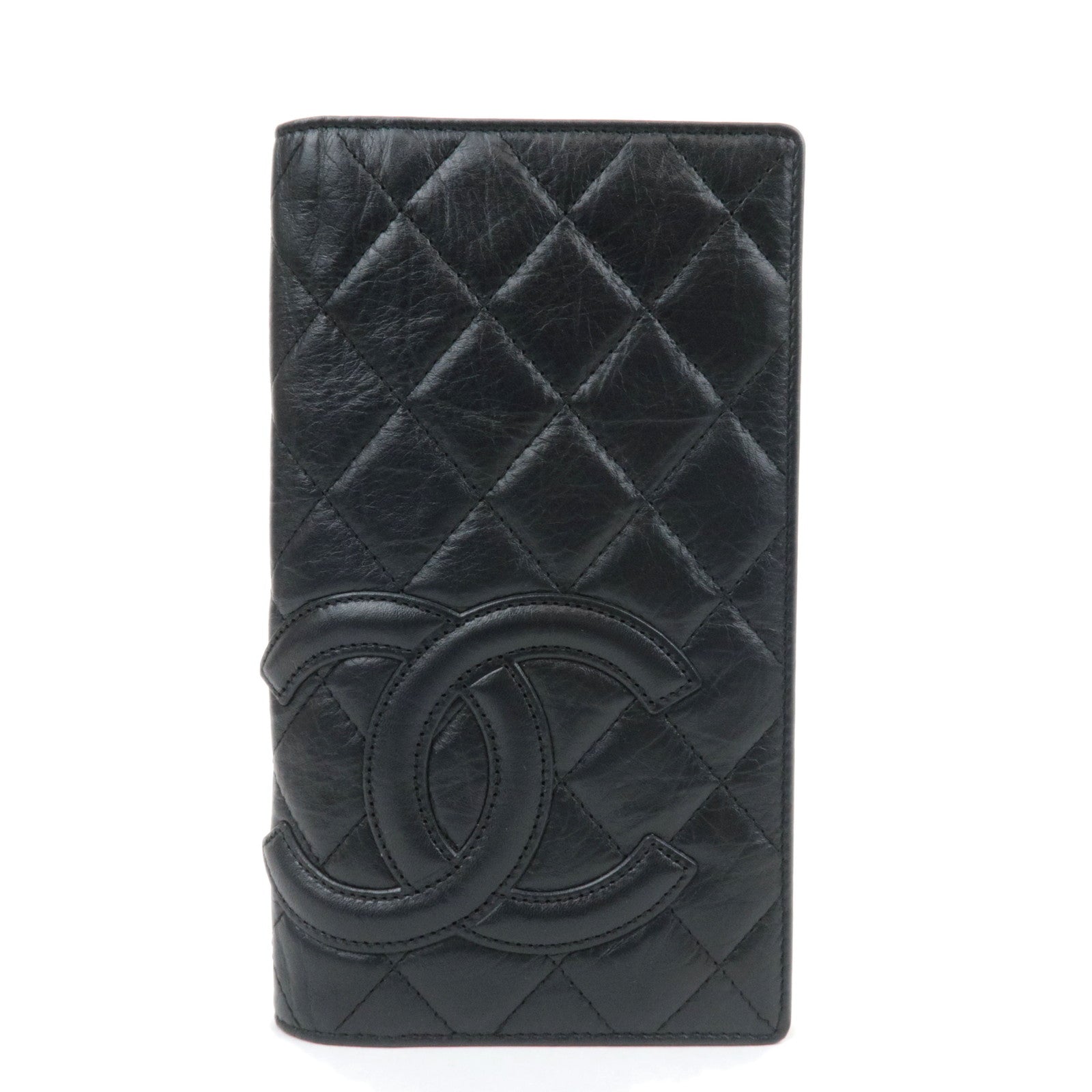 CHANEL Cambon Line Long Wallet Aged Calf Black89401