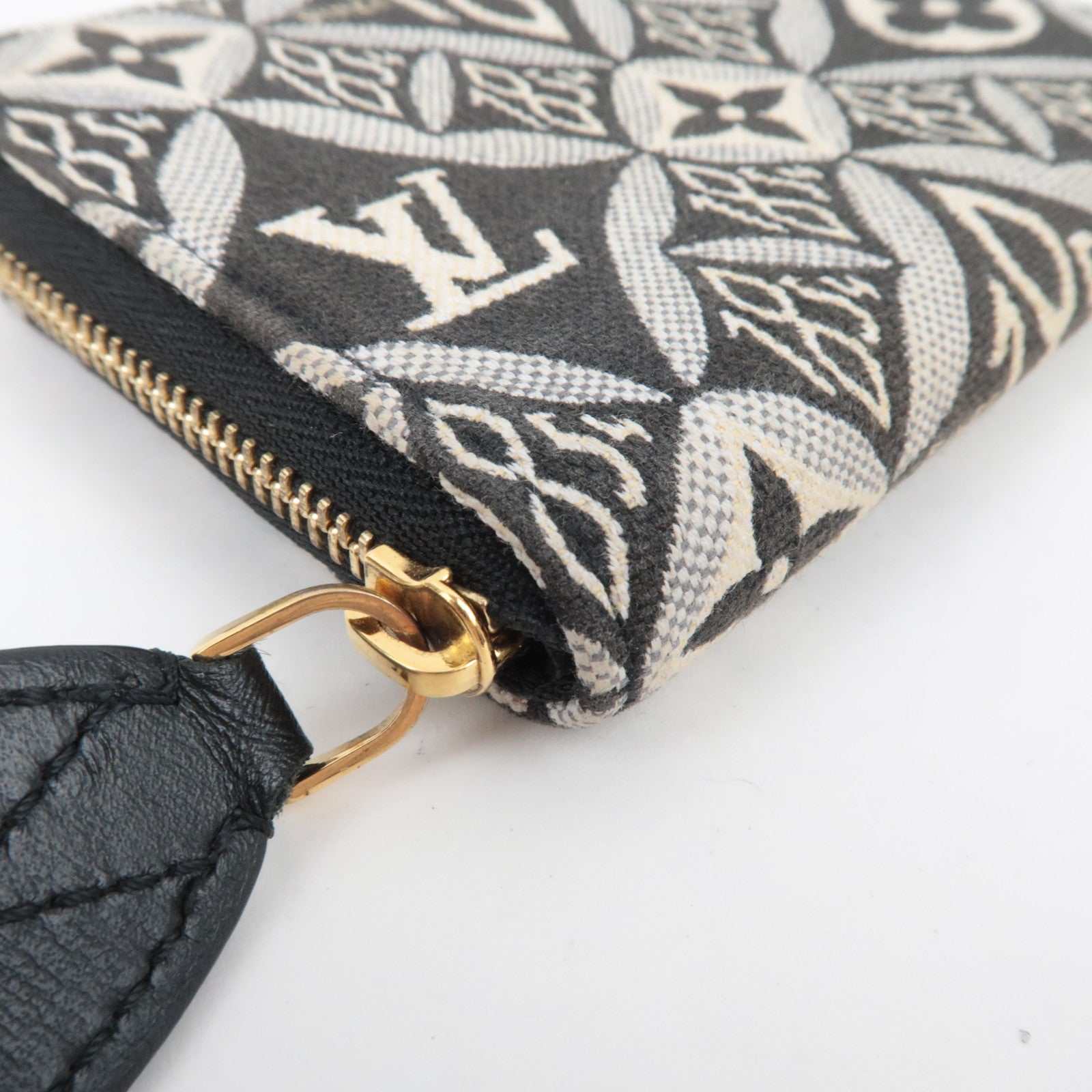 Louis Vuitton Monogram Jacquard Zippy Coin Purse Black White M69997