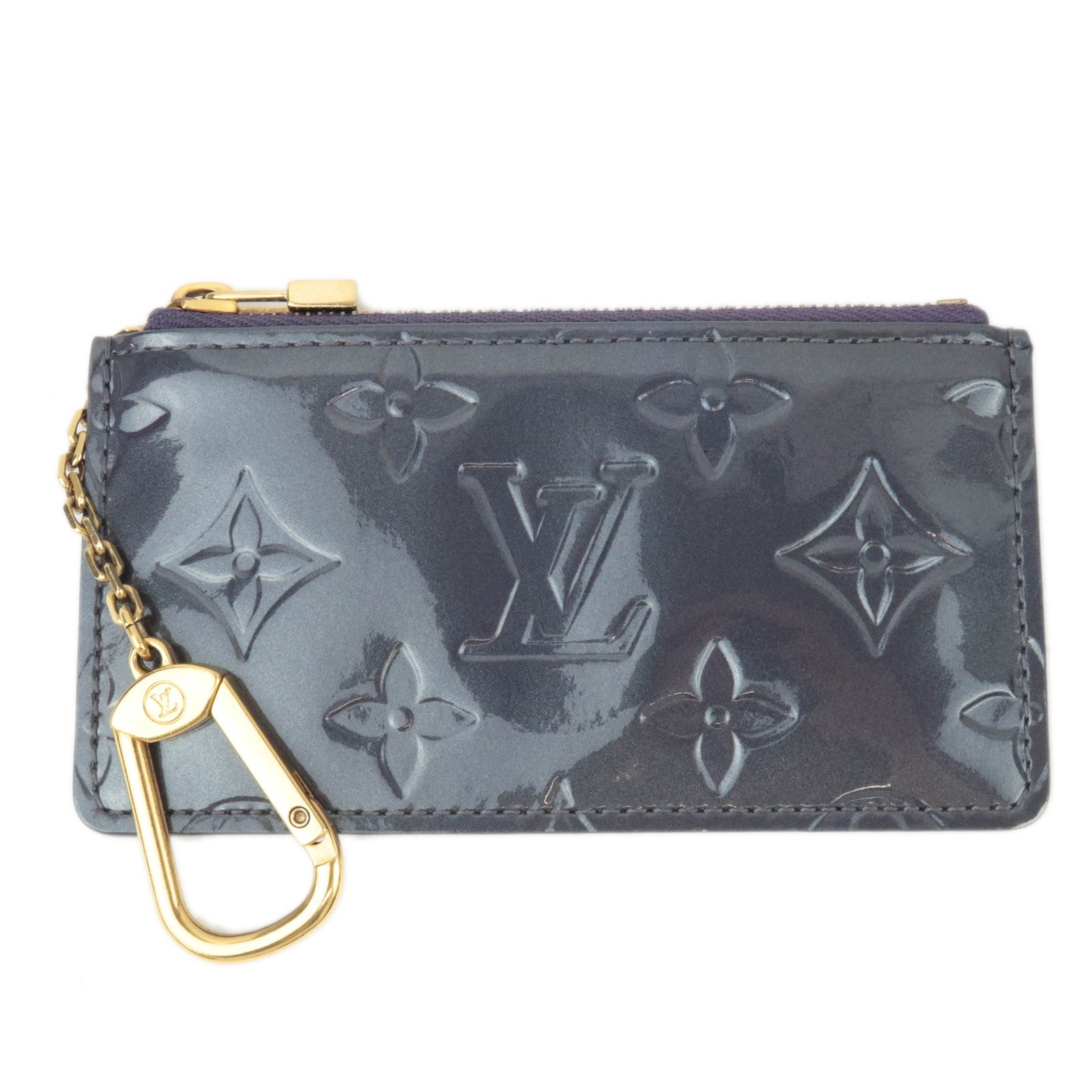 Louis Vuitton Monogram Vernis Pochette Cles Coin Case Indigo N9134789446