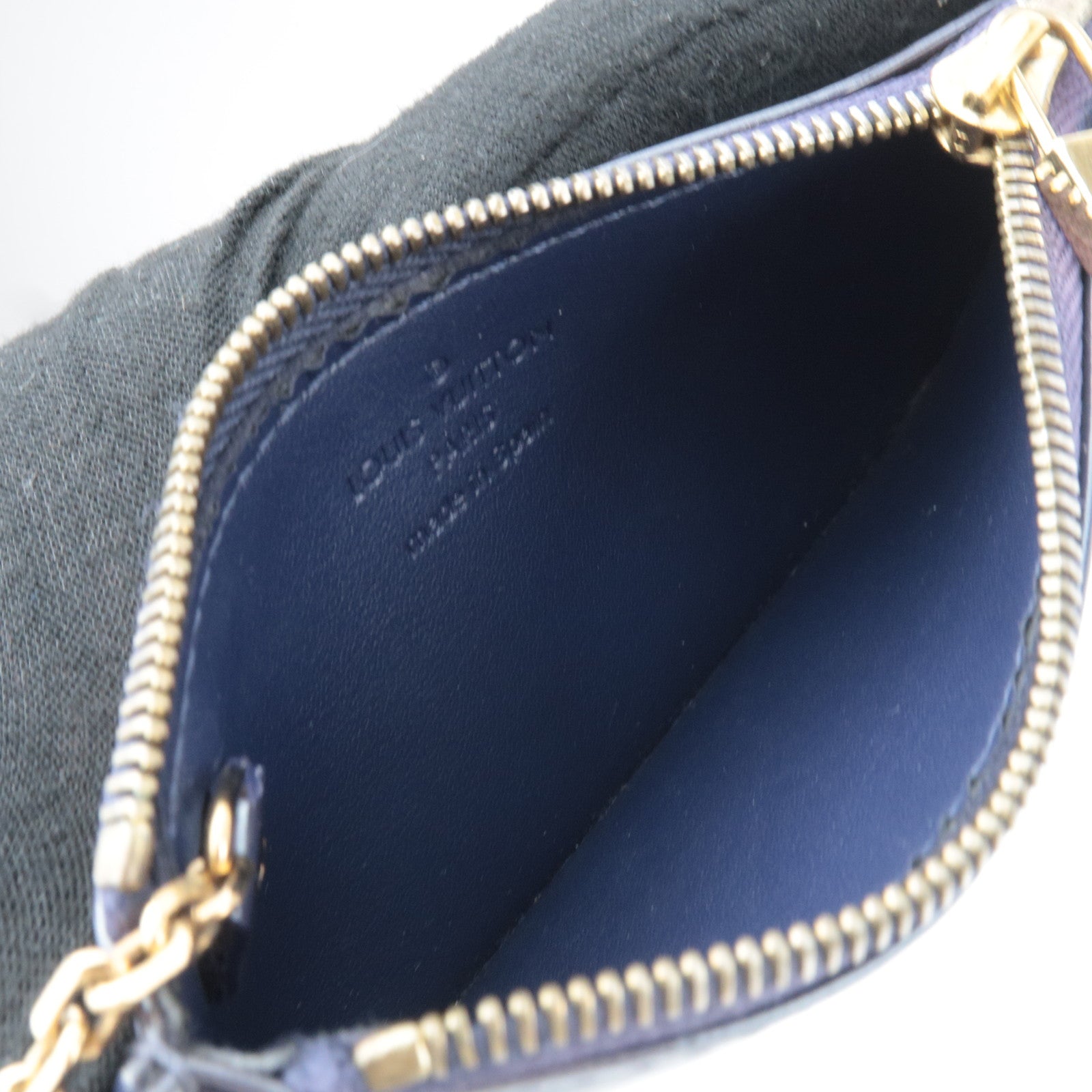 Louis Vuitton Monogram Vernis Pochette Cles Coin Case Indigo N91347