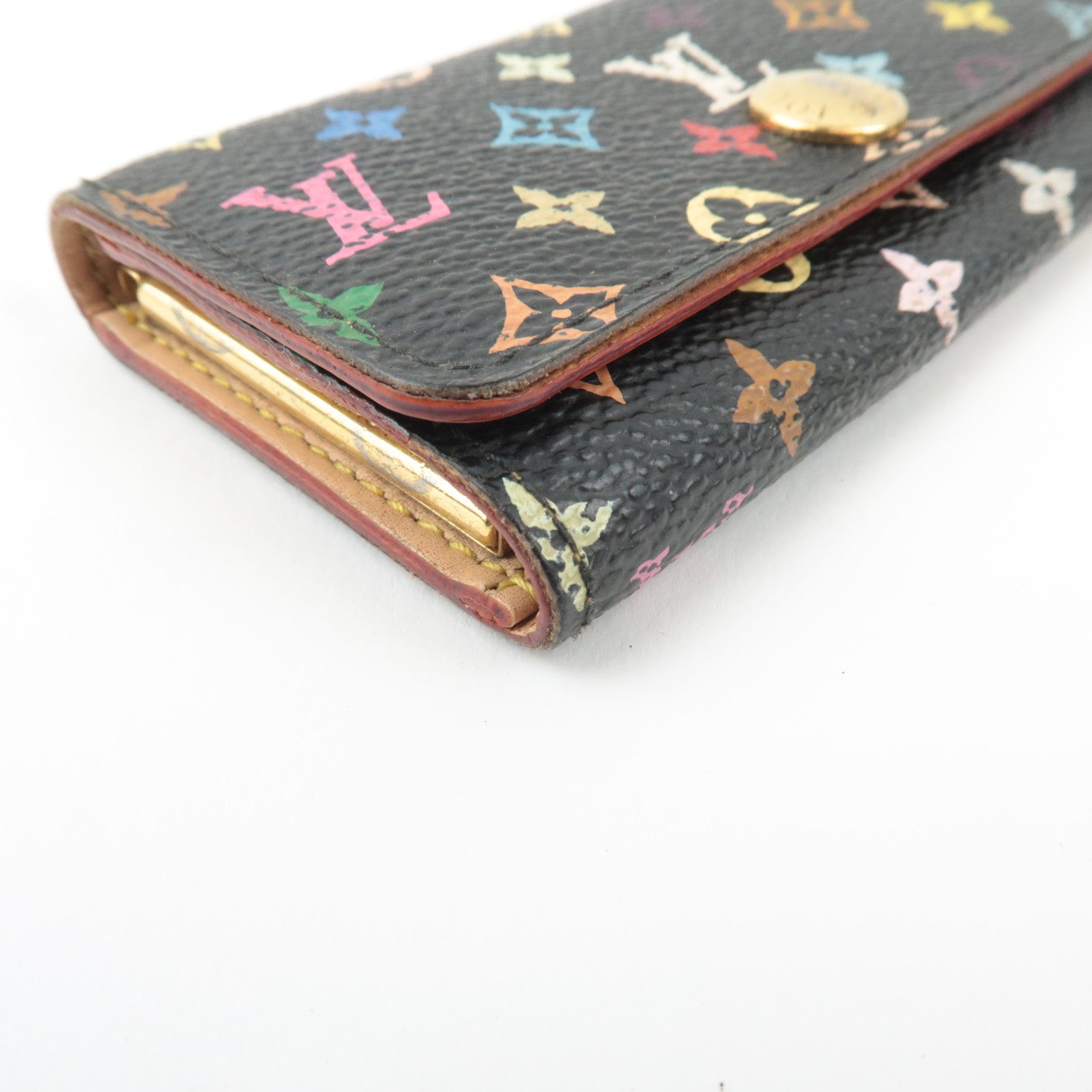 Louis Vuitton Monogram Multicolor Multi Cles 4 Key Case Noir M60044