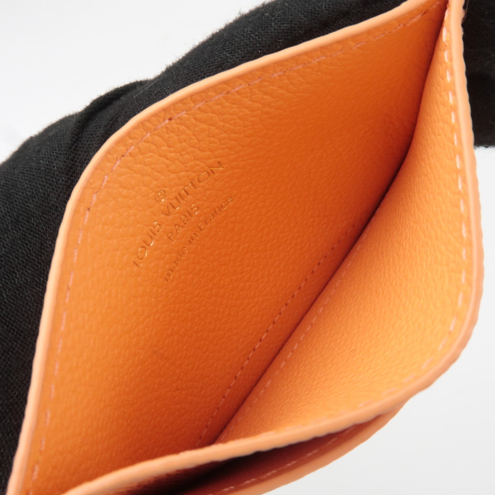 Louis Vuitton Monogram Empreinte Porte Carte LV Charm Card Case Apricot M83586