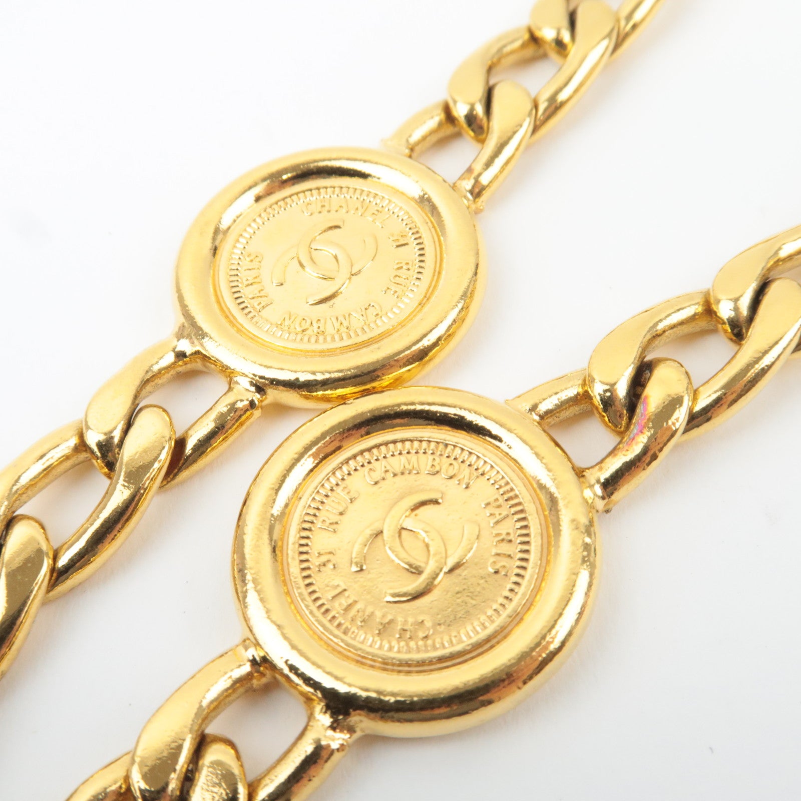 CHANEL Coin Charm Chain Belt Full Length 83cm Gold● Color