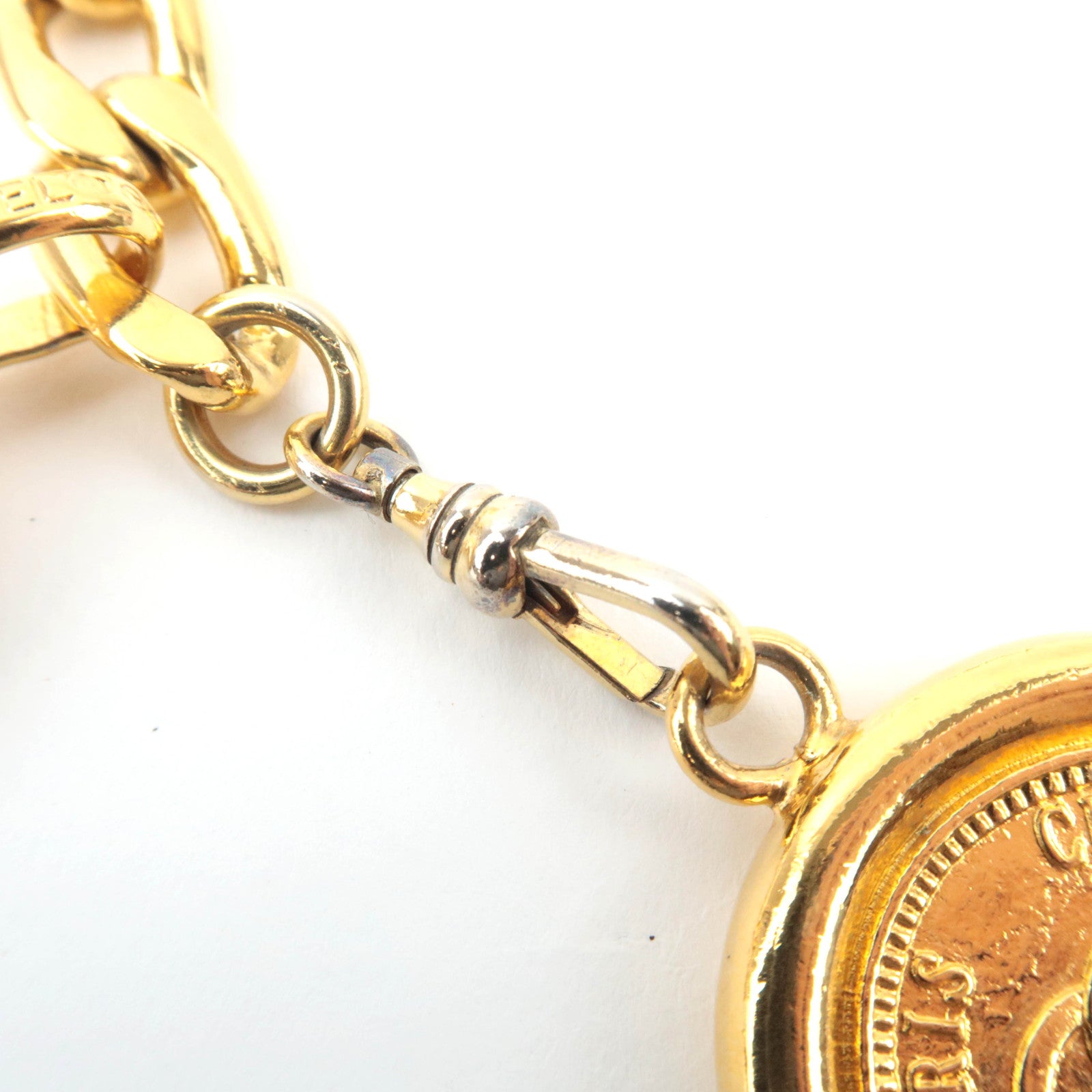 CHANEL Coin Charm Chain Belt Full Length 83cm Gold● Color