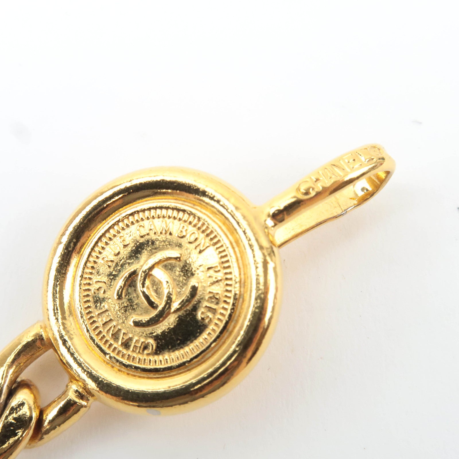 CHANEL Coin Charm Chain Belt Full Length 83cm Gold● Color