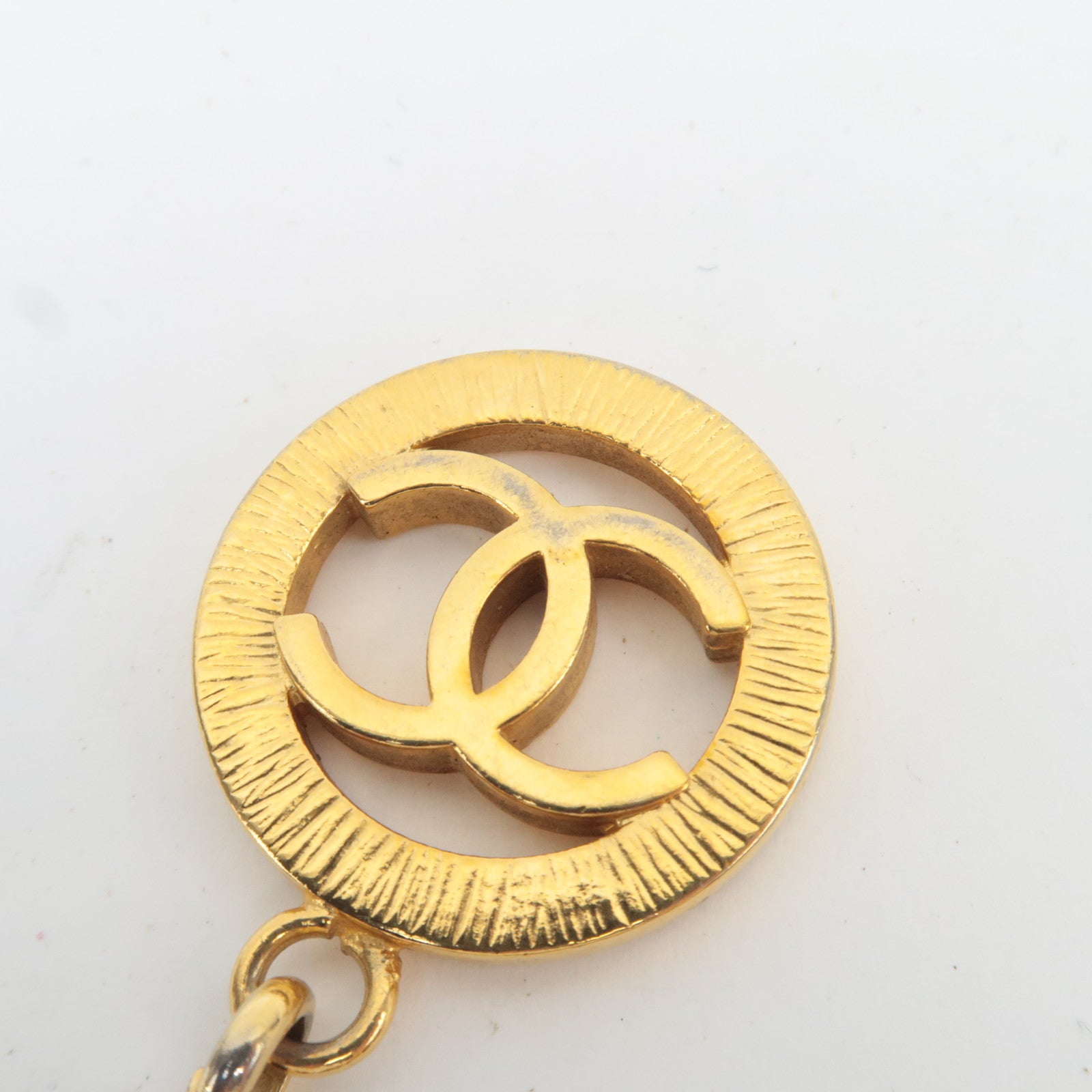 CHANEL Coco Mark 1984 Triple Chain Leather Belt Bordeaux Gold HDW Waist Around 83cm