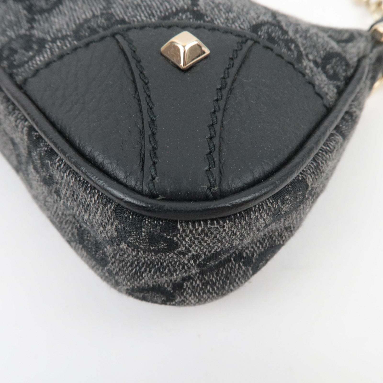 GUCCI GG Denim Chain Shoulder Bag Black 272383